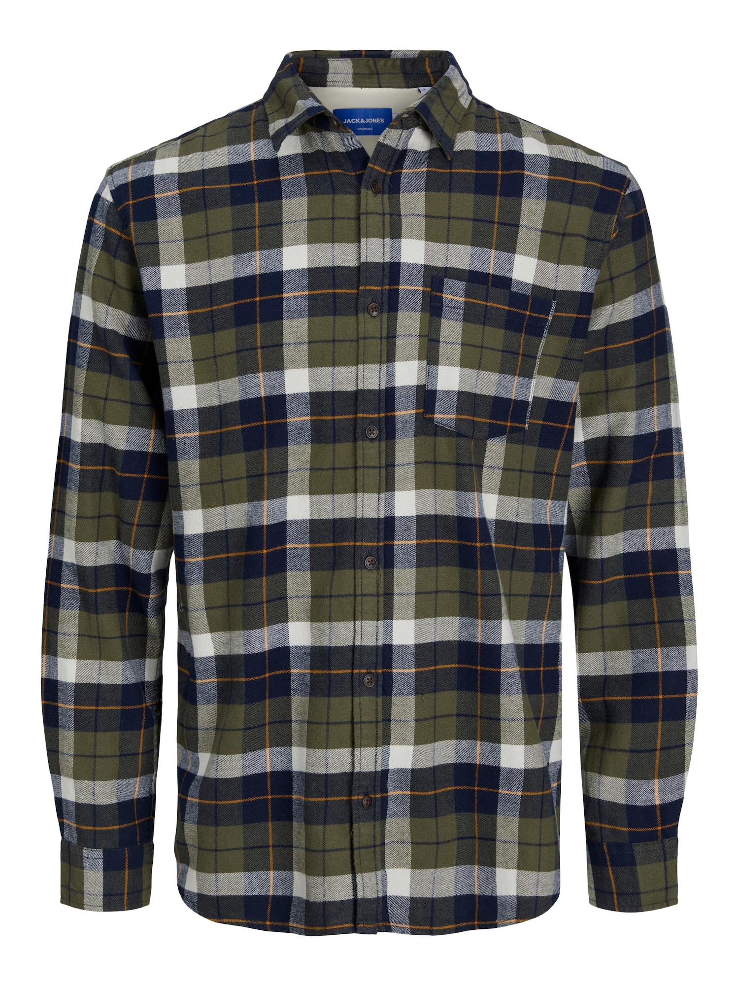 JACK & JONES Srajca 'Owen'  modra / svetlo zelena / oranžna / bela