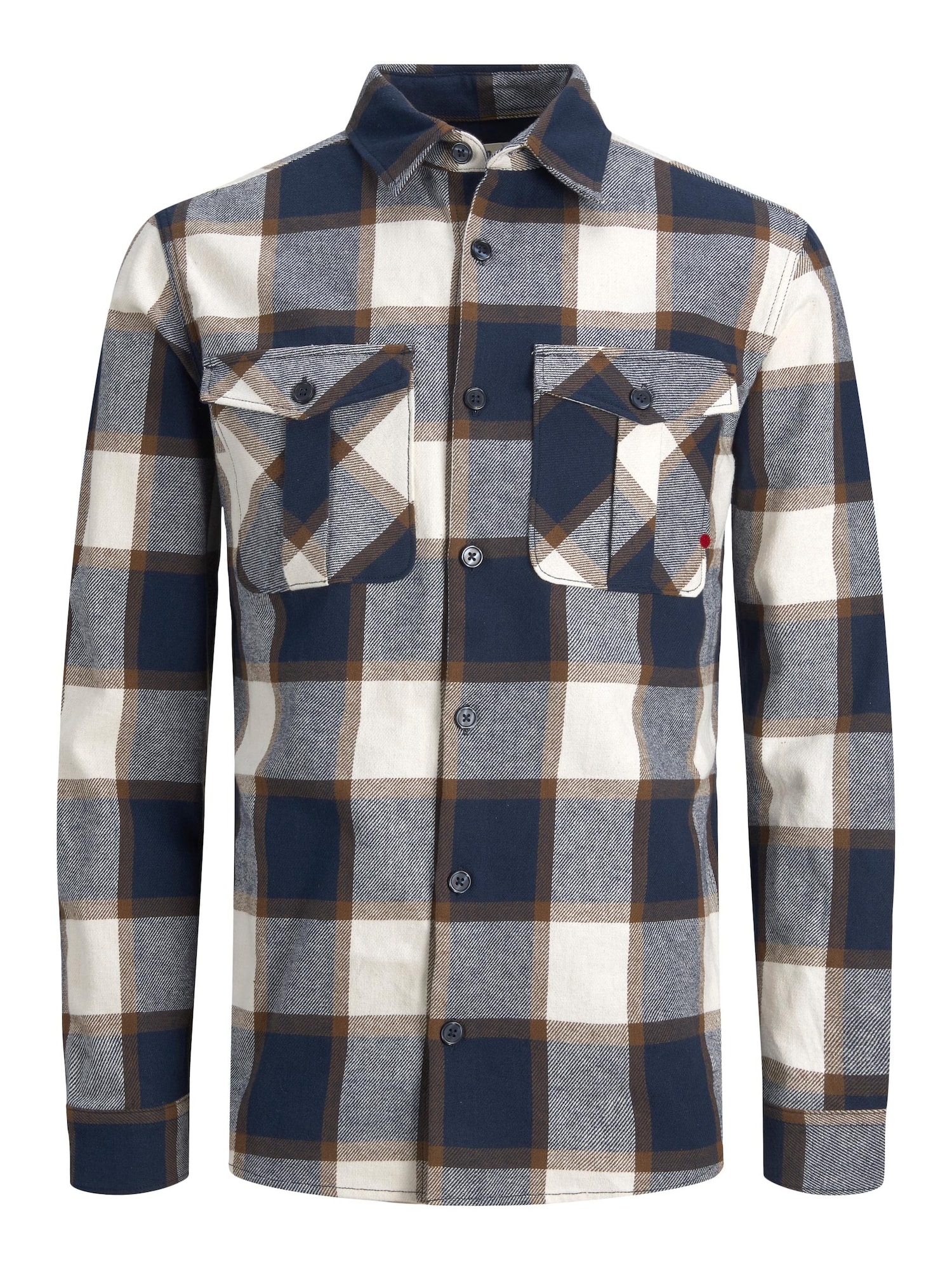 JACK & JONES Srajca 'ROYAL'  temno modra / rjava / bela
