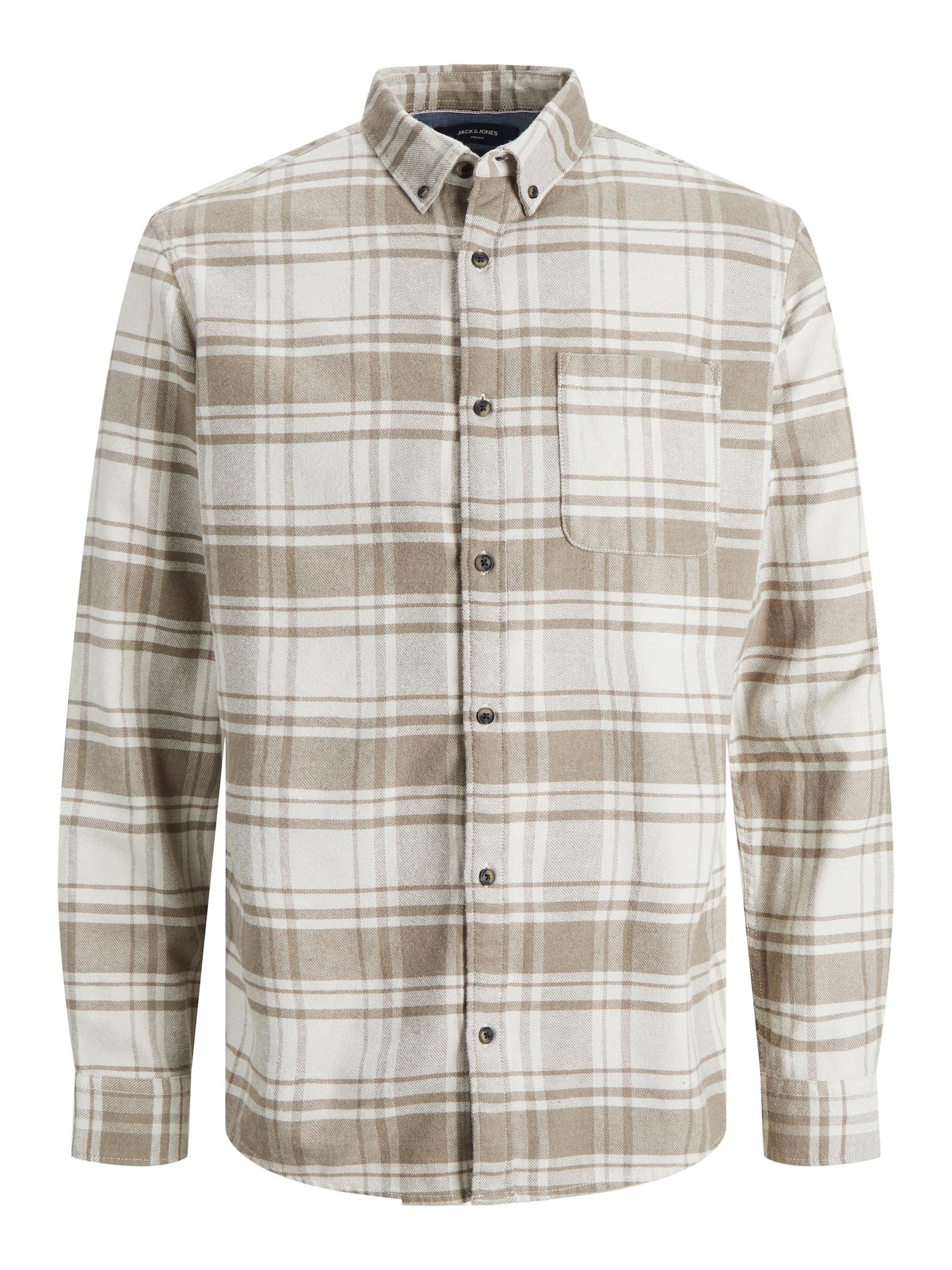 JACK & JONES Srajca 'Walter'  svetlo rjava / off-bela