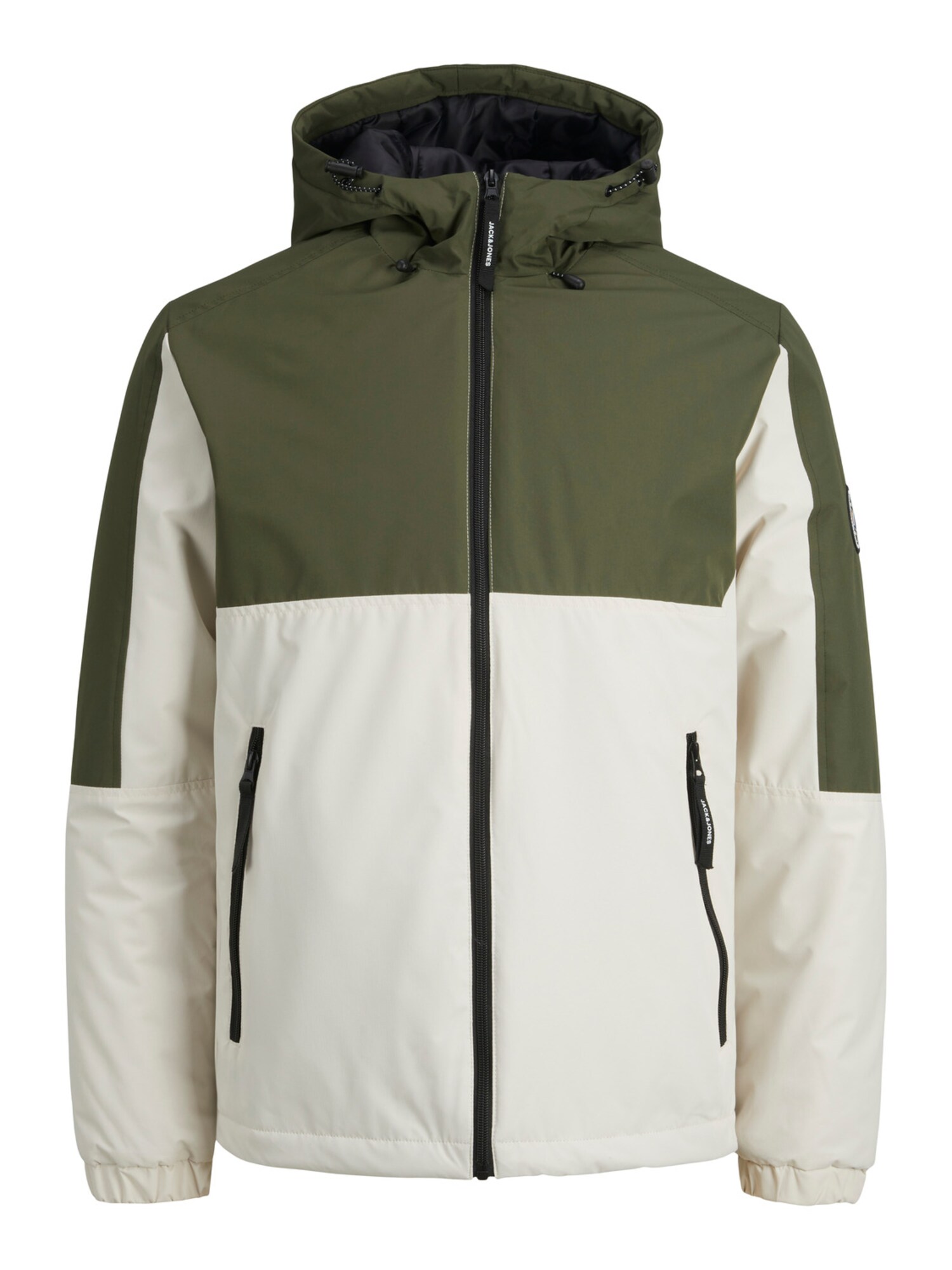 JACK & JONES Zimska jakna  kaki / volneno bela