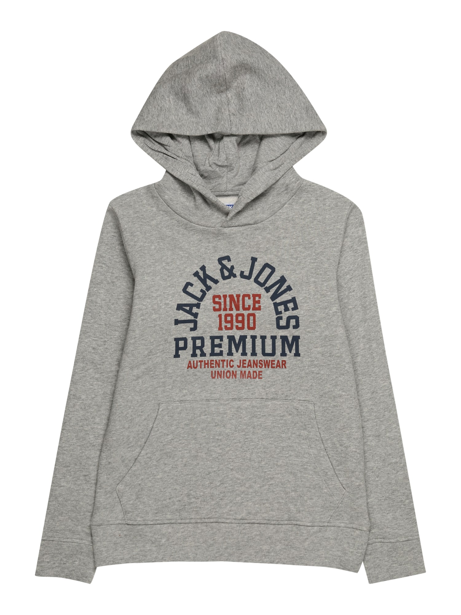 Jack & Jones Junior Majica 'BOOSTER'  temno modra / pegasto siva / karminsko rdeča