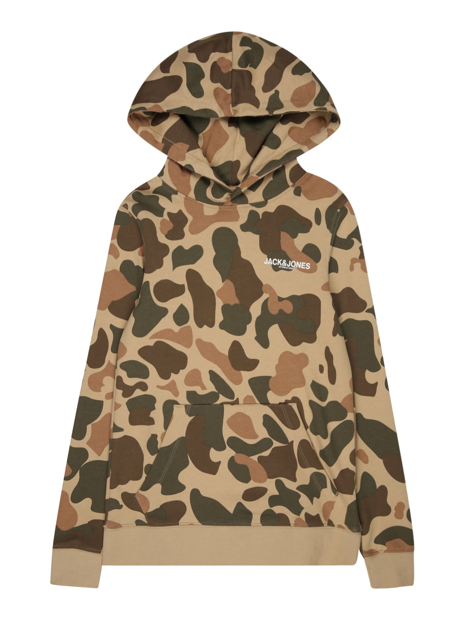 Jack & Jones Junior Majica 'CAMO'  šampanjec / rjava / travnato zelena / bela