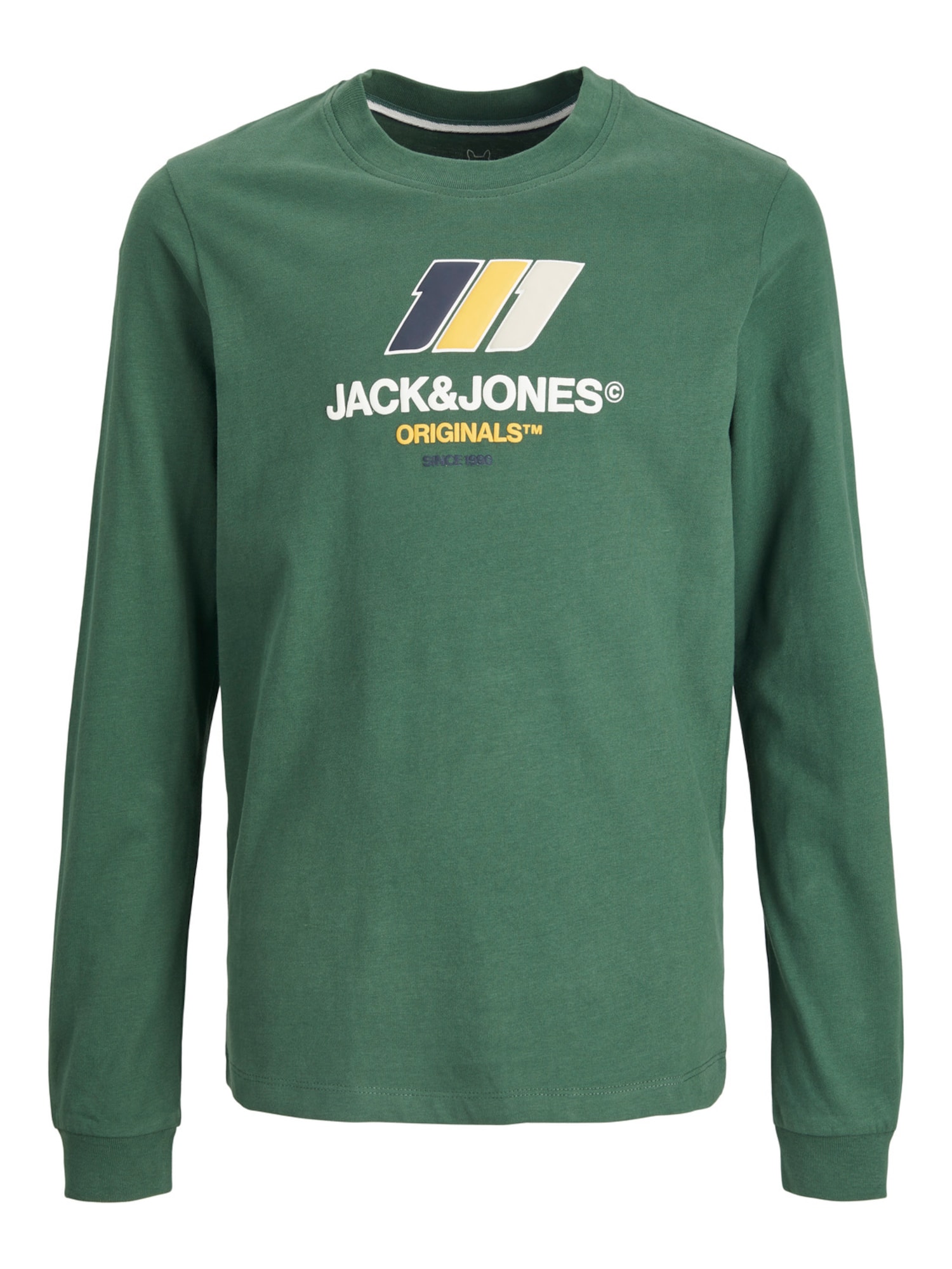 Jack & Jones Junior Majica 'Slope'  rumena / temno zelena / črna / bela