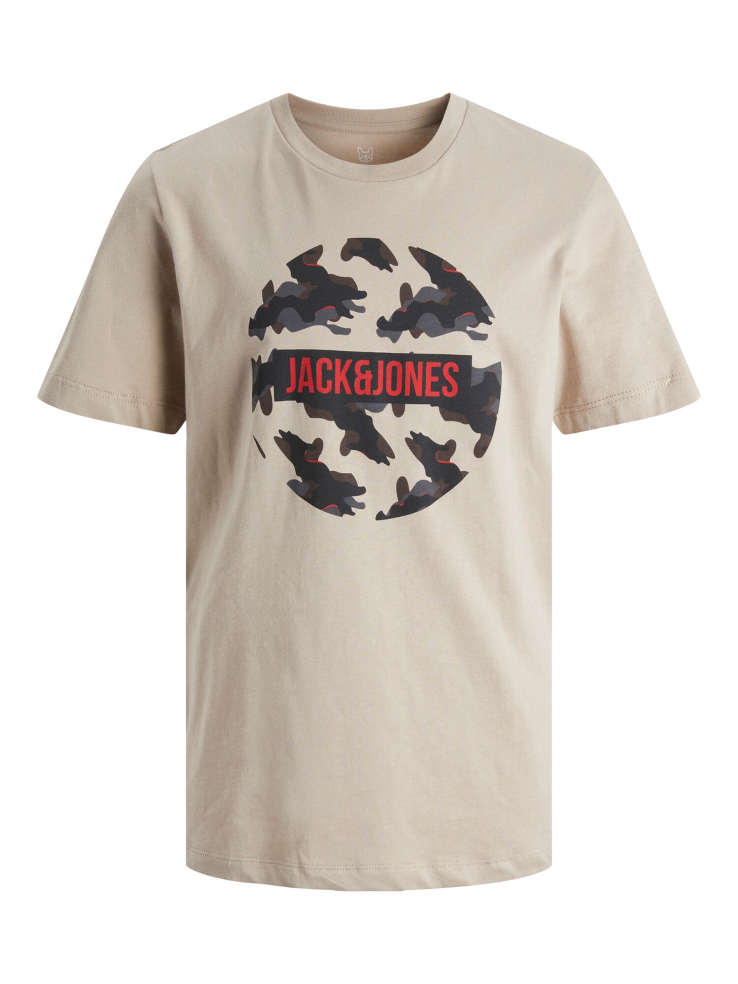 Jack & Jones Junior Majica  bež / rdeča / črna
