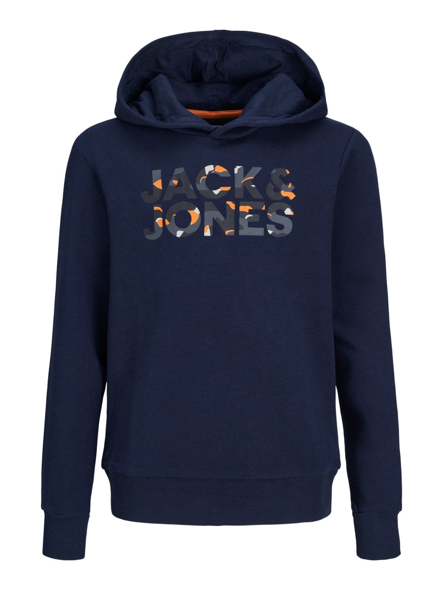 Jack & Jones Junior Majica  nočno modra / siva / oranžna / črna