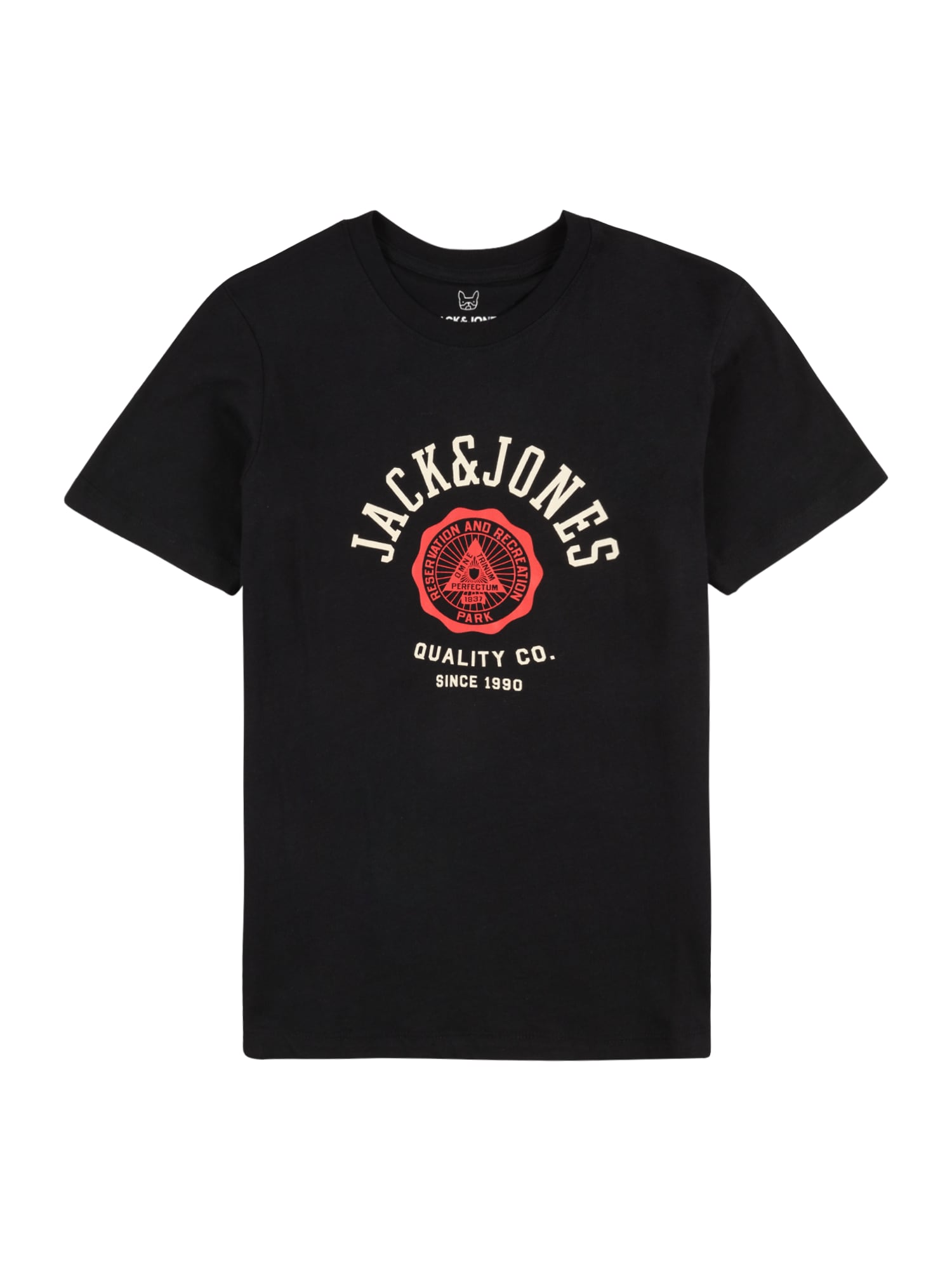 Jack & Jones Junior Majica  pastelno rdeča / črna / bela