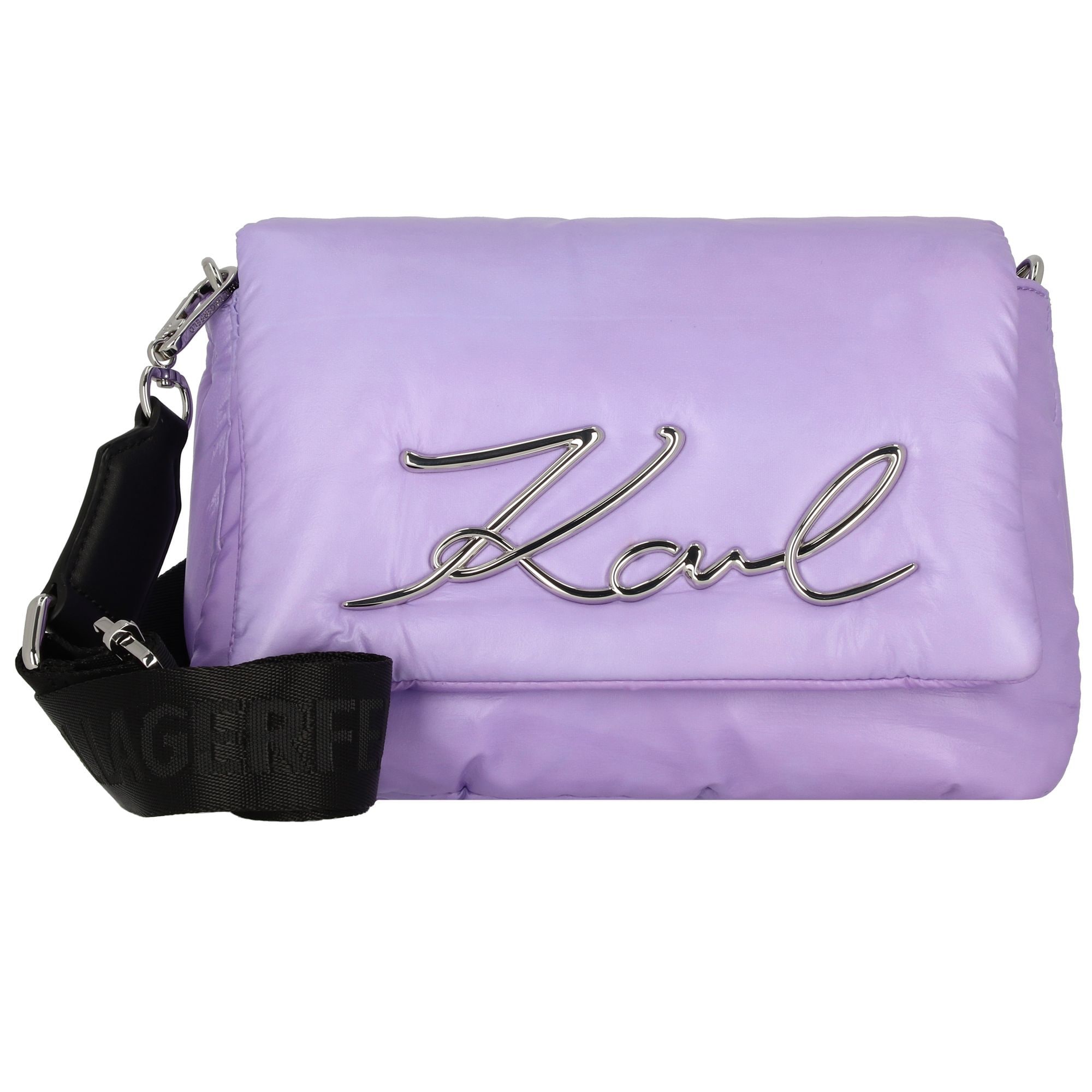 Karl Lagerfeld Torba za čez ramo  svetlo lila / črna / srebrna