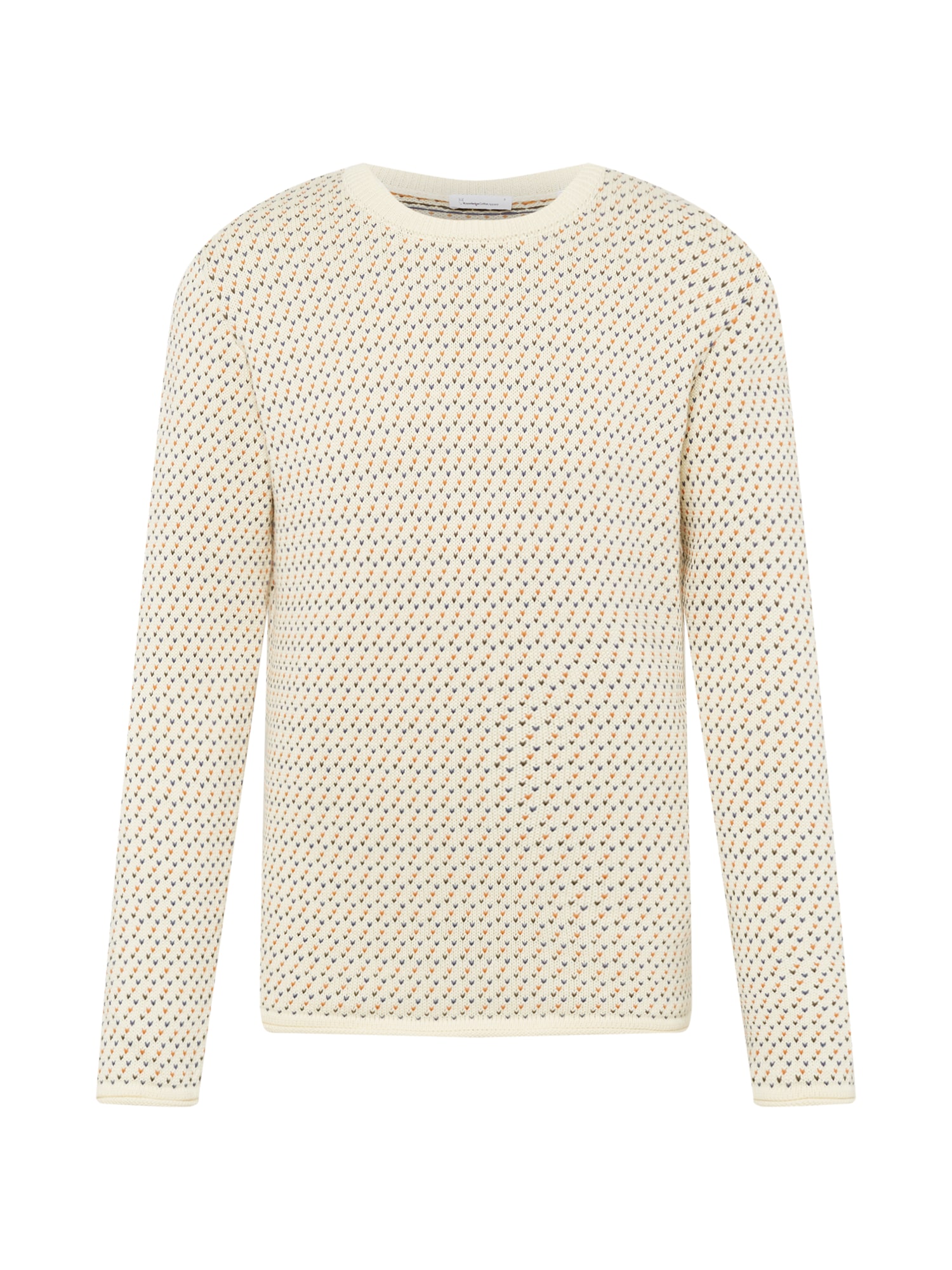 KnowledgeCotton Apparel Pulover 'VALLEY'  modra / oranžna / črna / bela