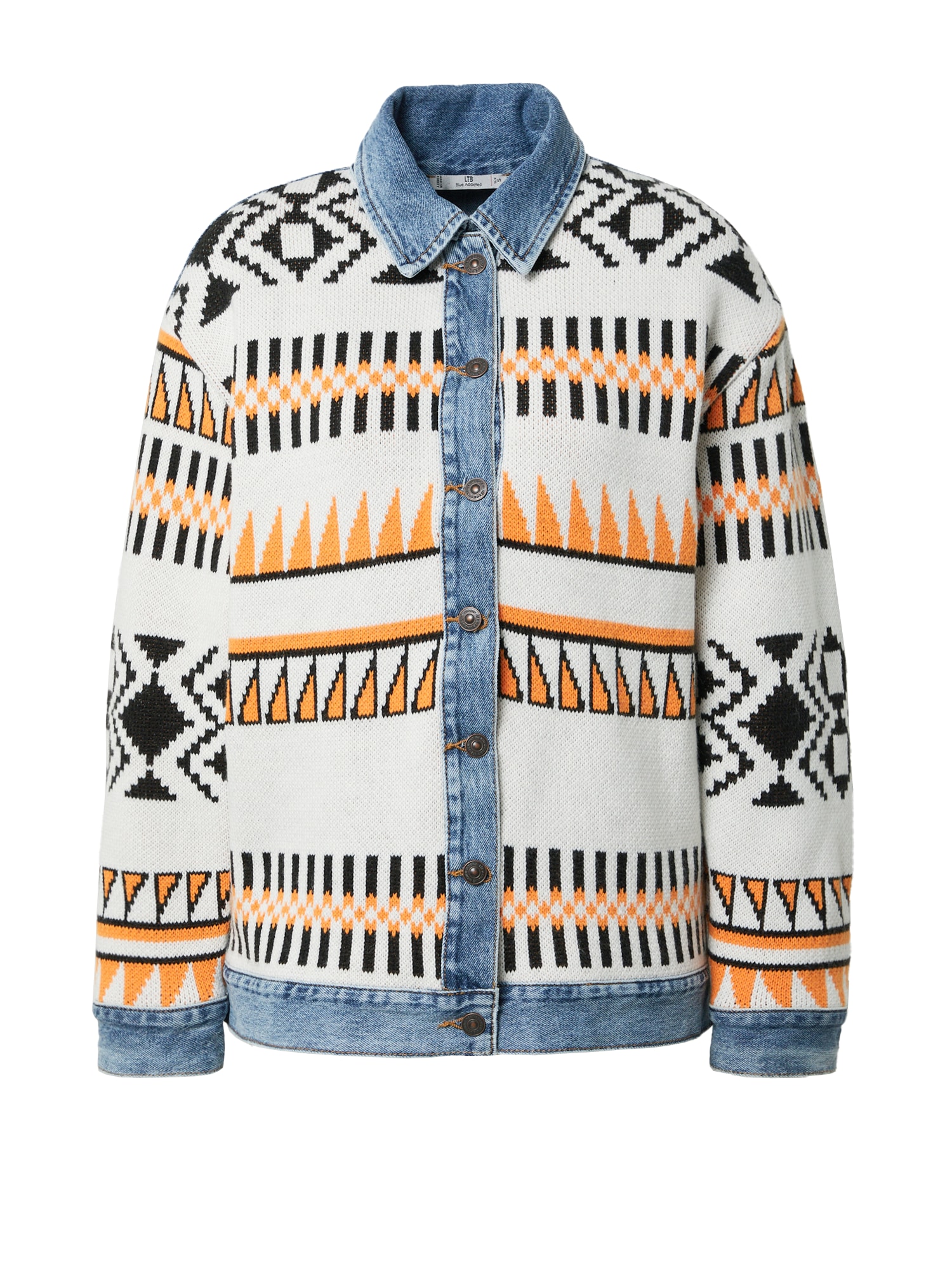 LTB Prehodna jakna 'GISELLE'  moder denim / oranžna / črna / bela