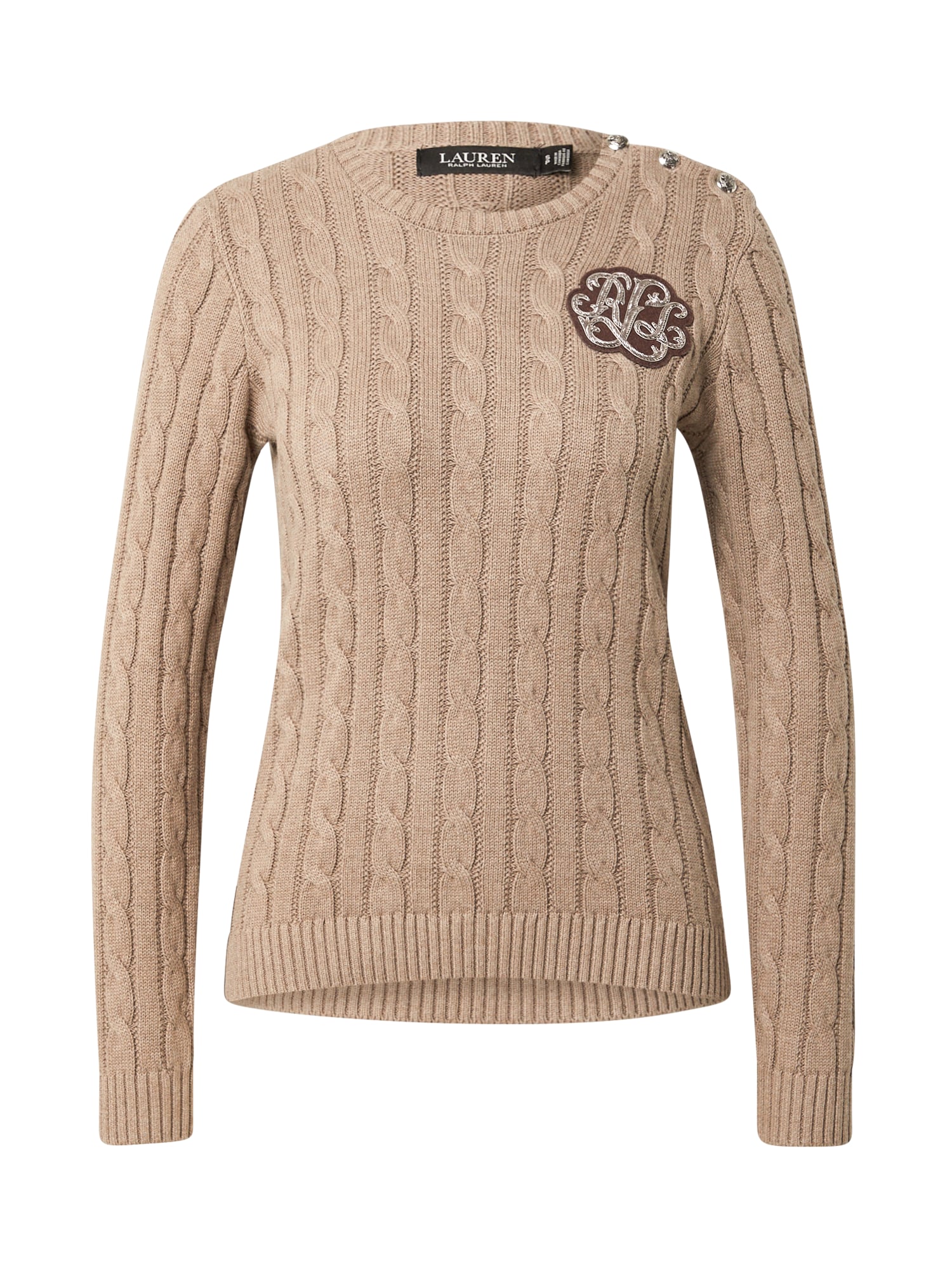 Lauren Ralph Lauren Pulover 'MONTIVA'  temno rjava / temno siva / srebrna