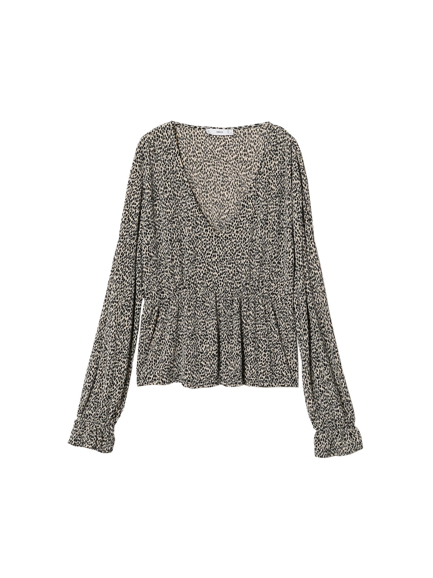 MANGO Bluza 'LACASA'  svetlo bež / črna
