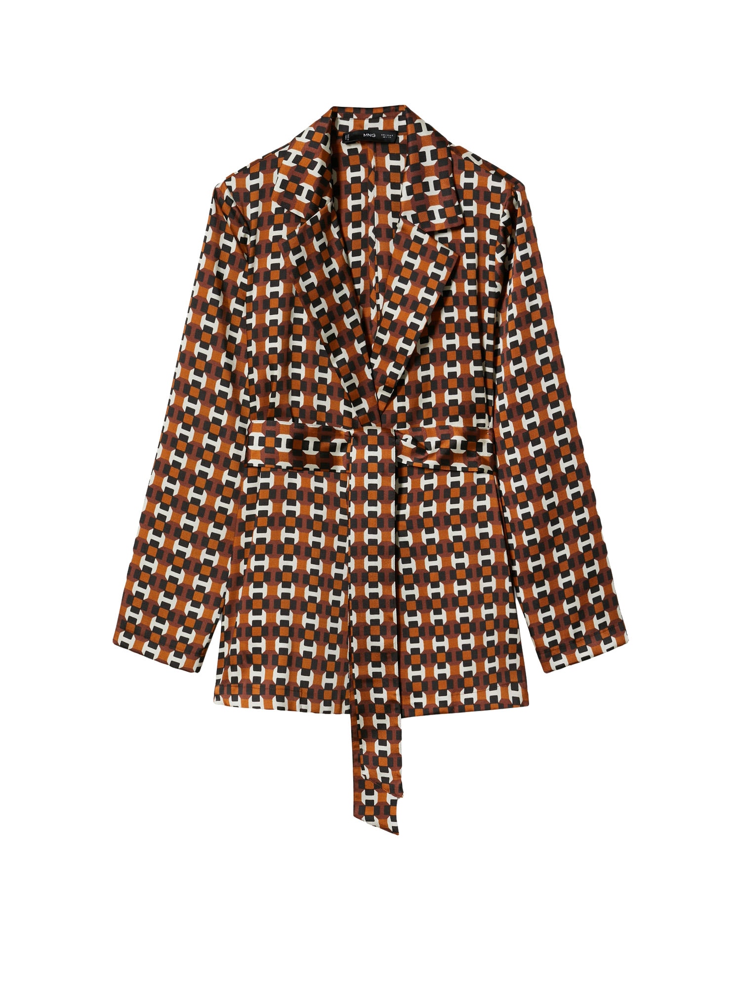 MANGO Bluza 'Leonarda'  rjava / karamel / črna / off-bela
