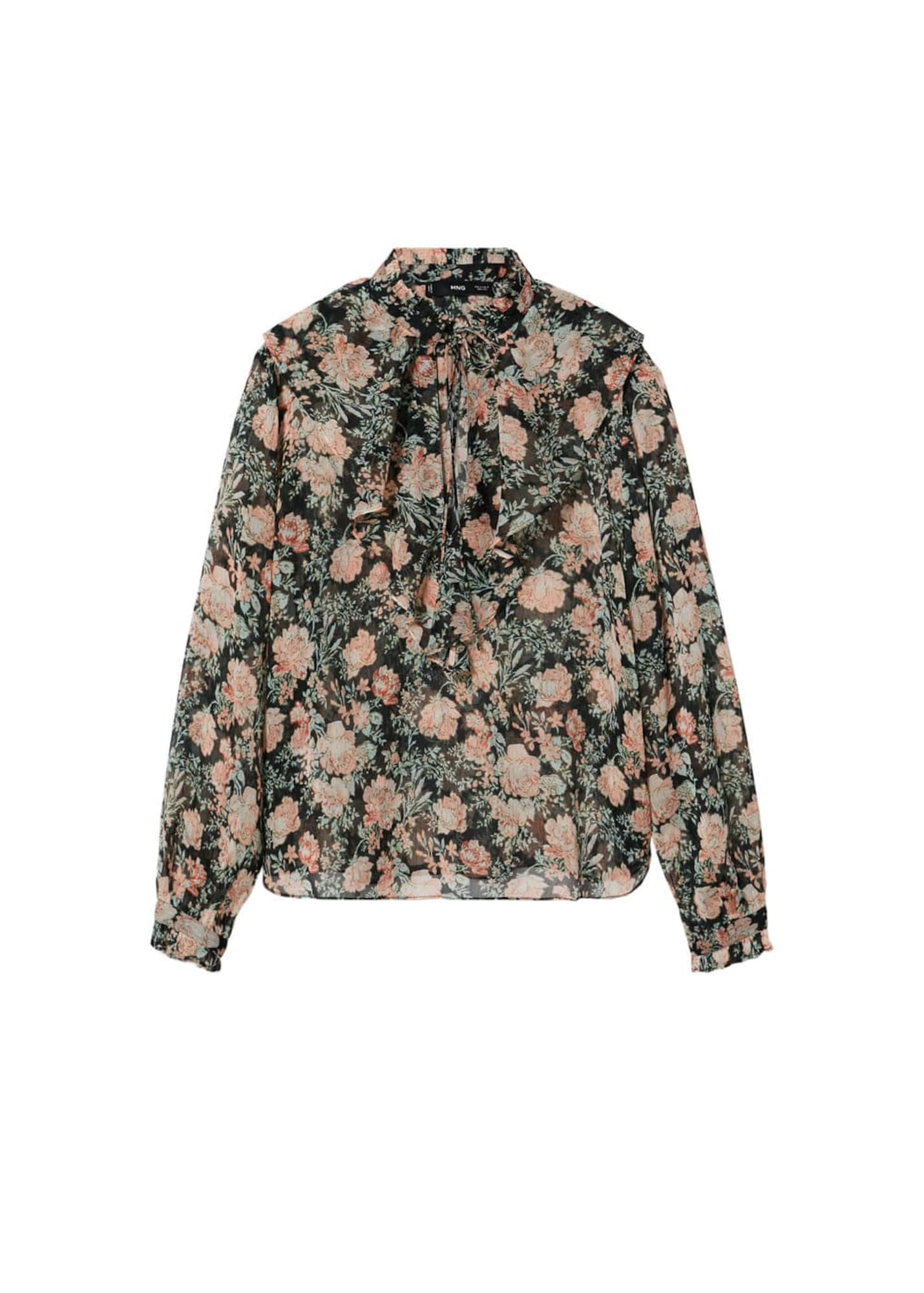 MANGO Bluza  mešane barve / črna