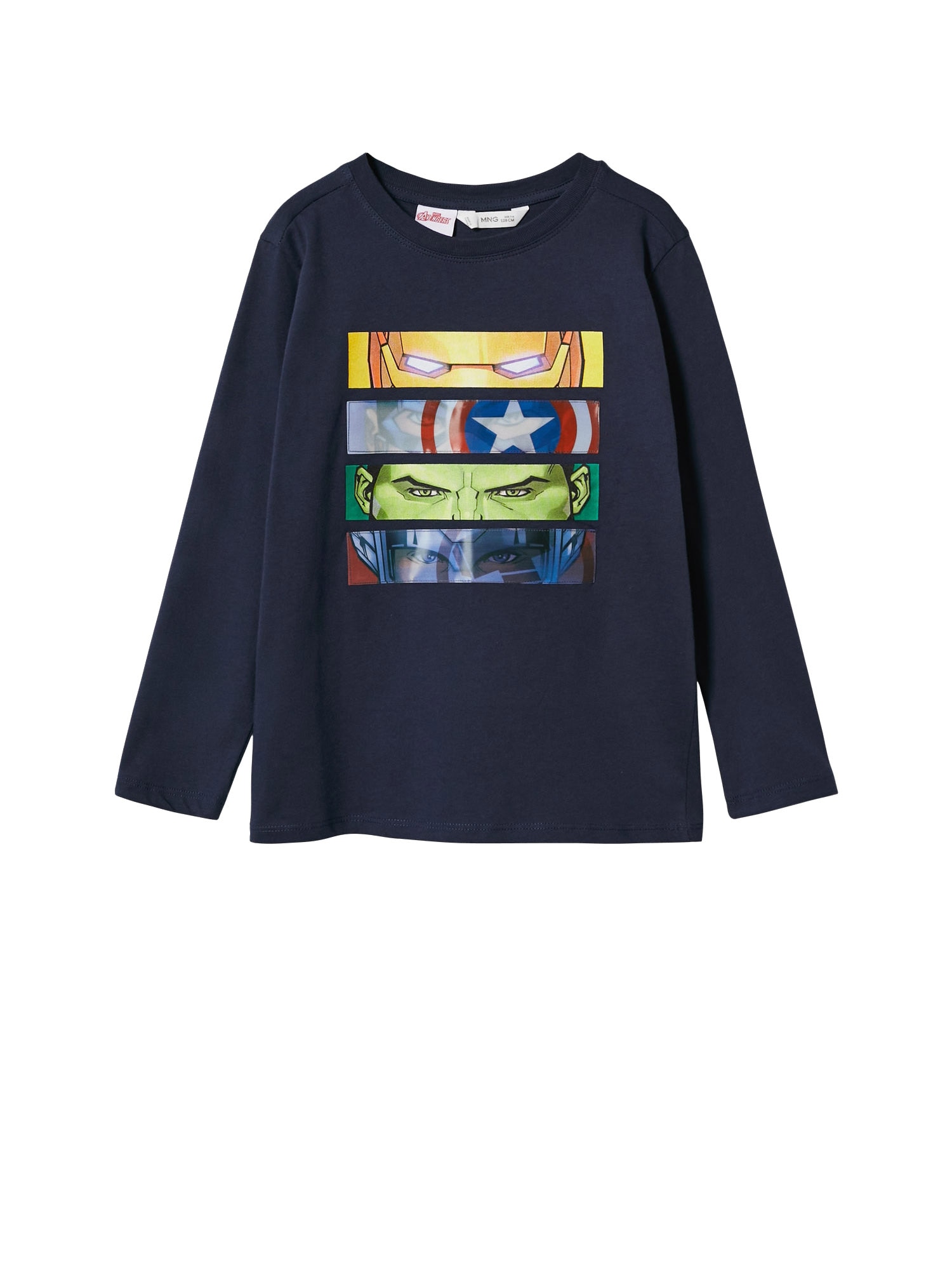 MANGO KIDS Majica  mornarska / kraljevo modra / apno / jabolko
