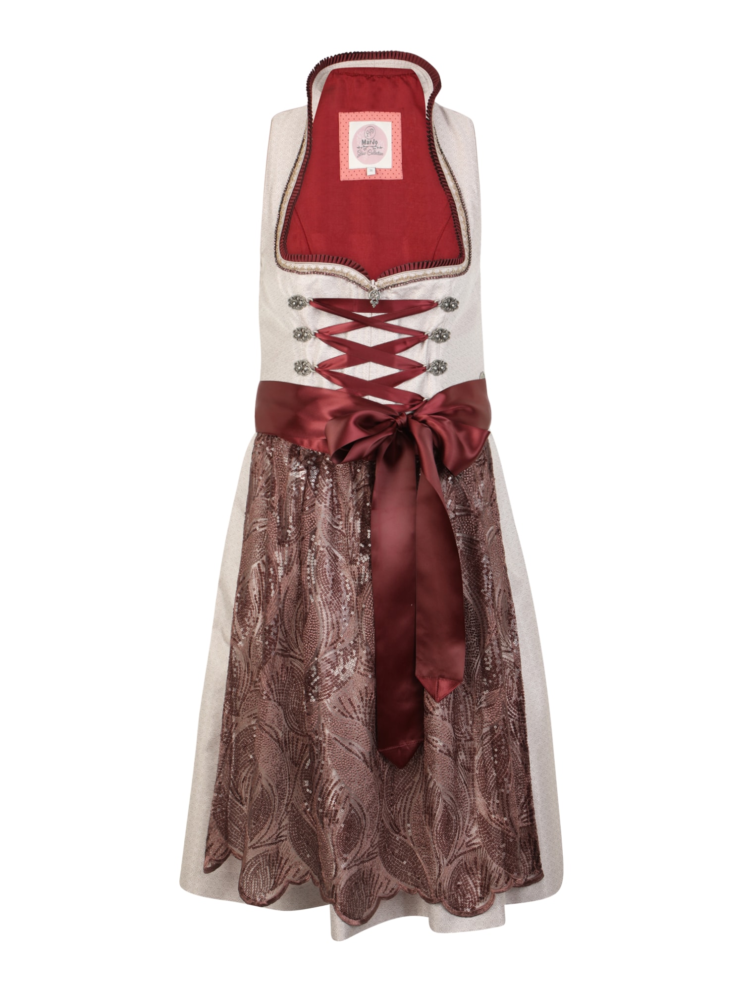 MARJO Dirndl 'Uta'  puder / bordo