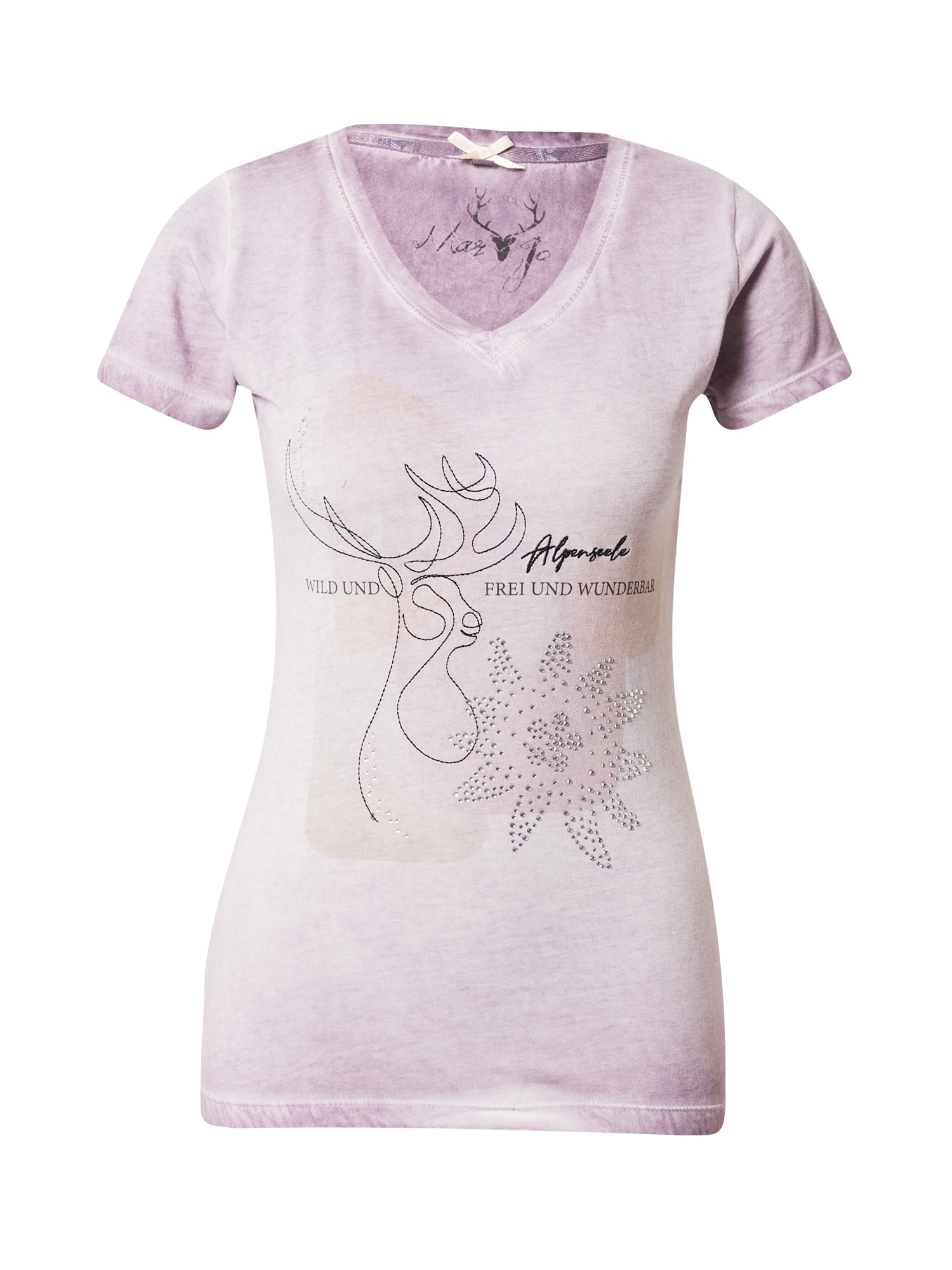 MARJO Majica 'Sonja'  majnica / pastelno lila / črna / transparentna