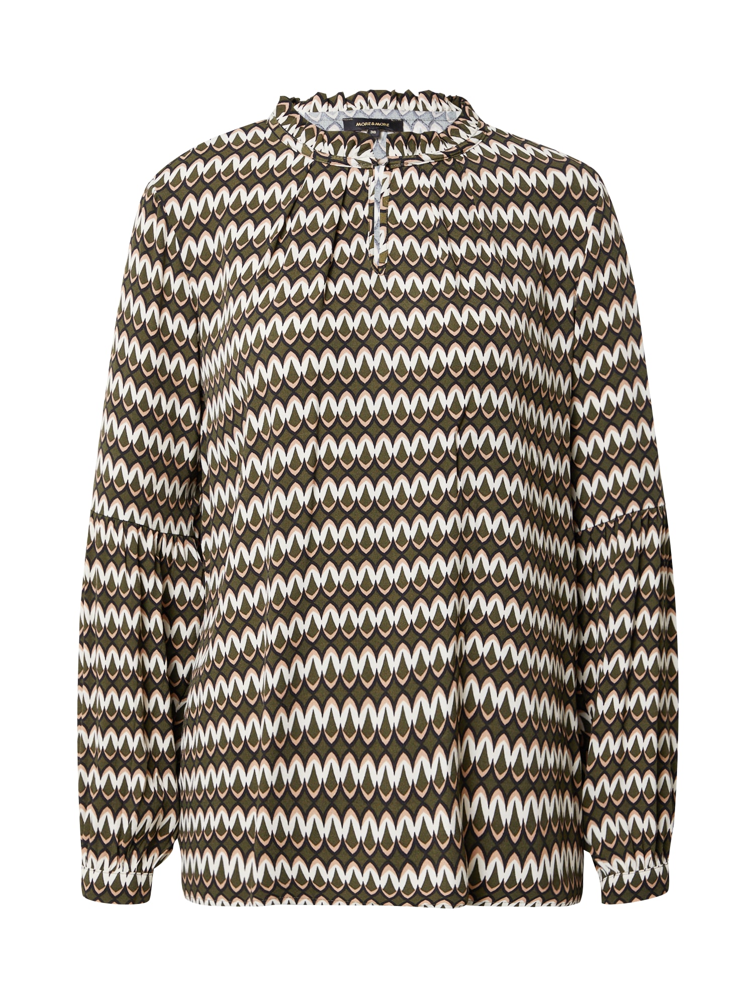 MORE & MORE Bluza  svetlo rjava / trst / bela