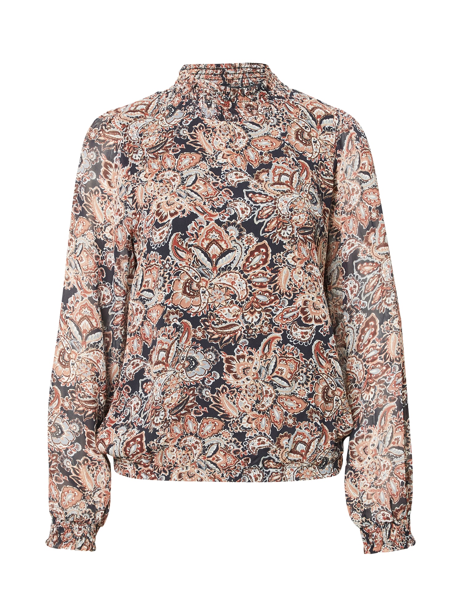MORE & MORE Bluza  temno rjava / svetlo siva / črna / bela
