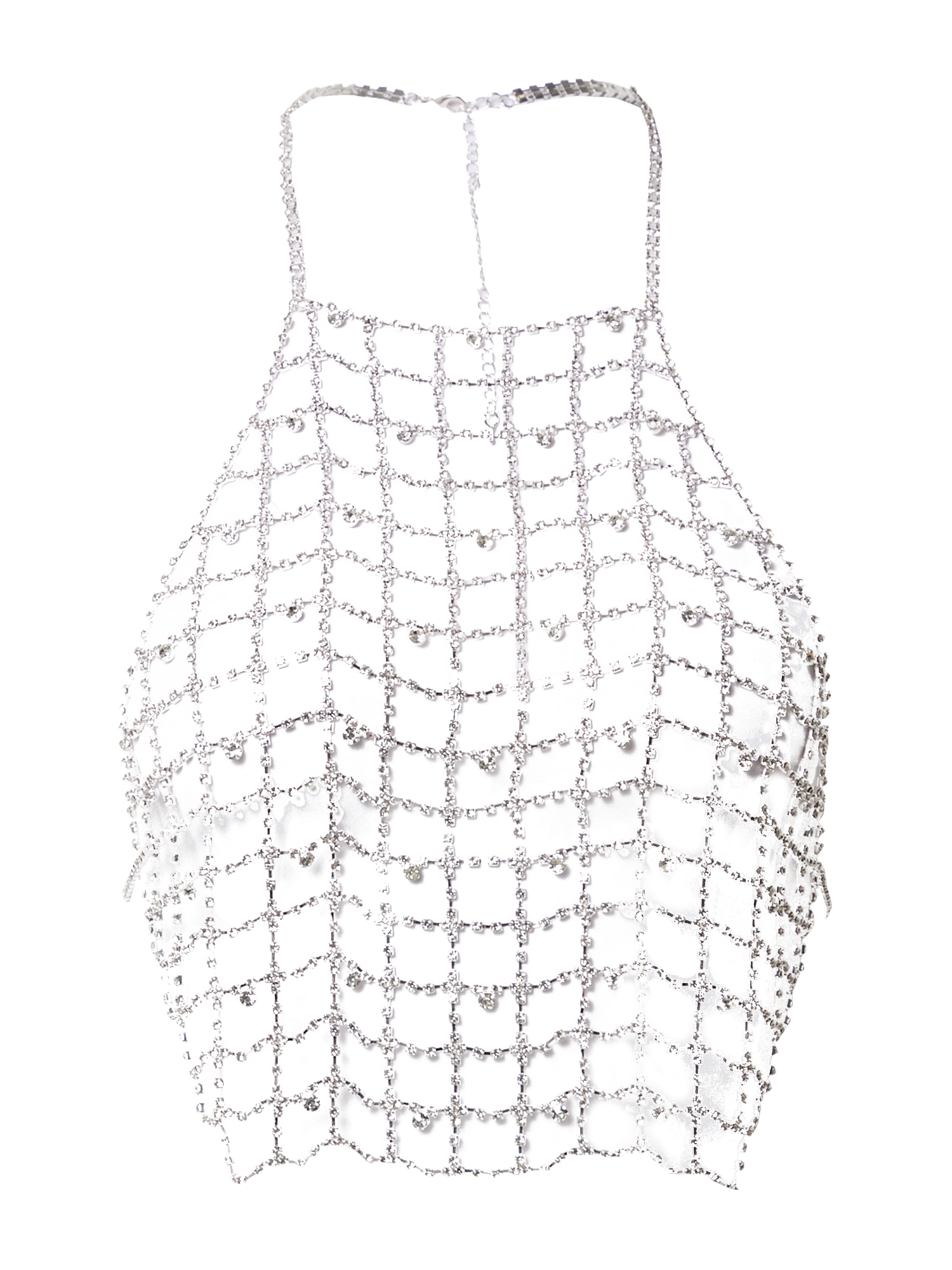 Misspap Top  srebrna / transparentna
