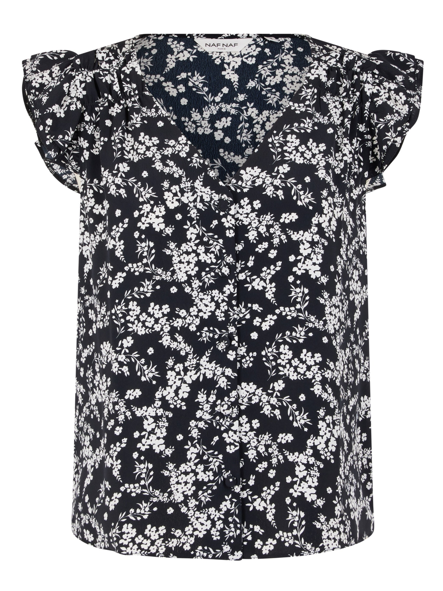 NAF NAF Bluza 'Jeanne'  črna / bela