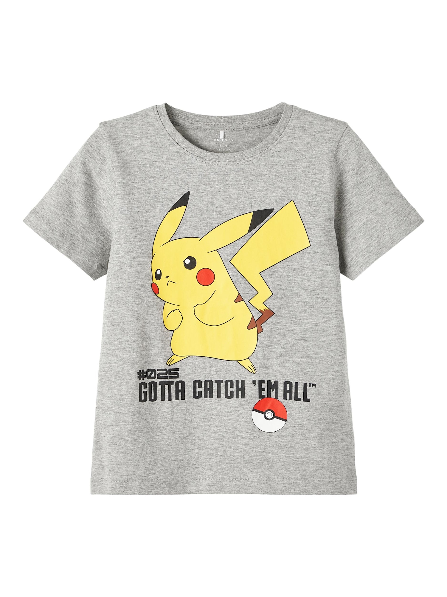 NAME IT Majica 'Nikhil Pokemon'  rumena / pegasto siva / rdeča / črna