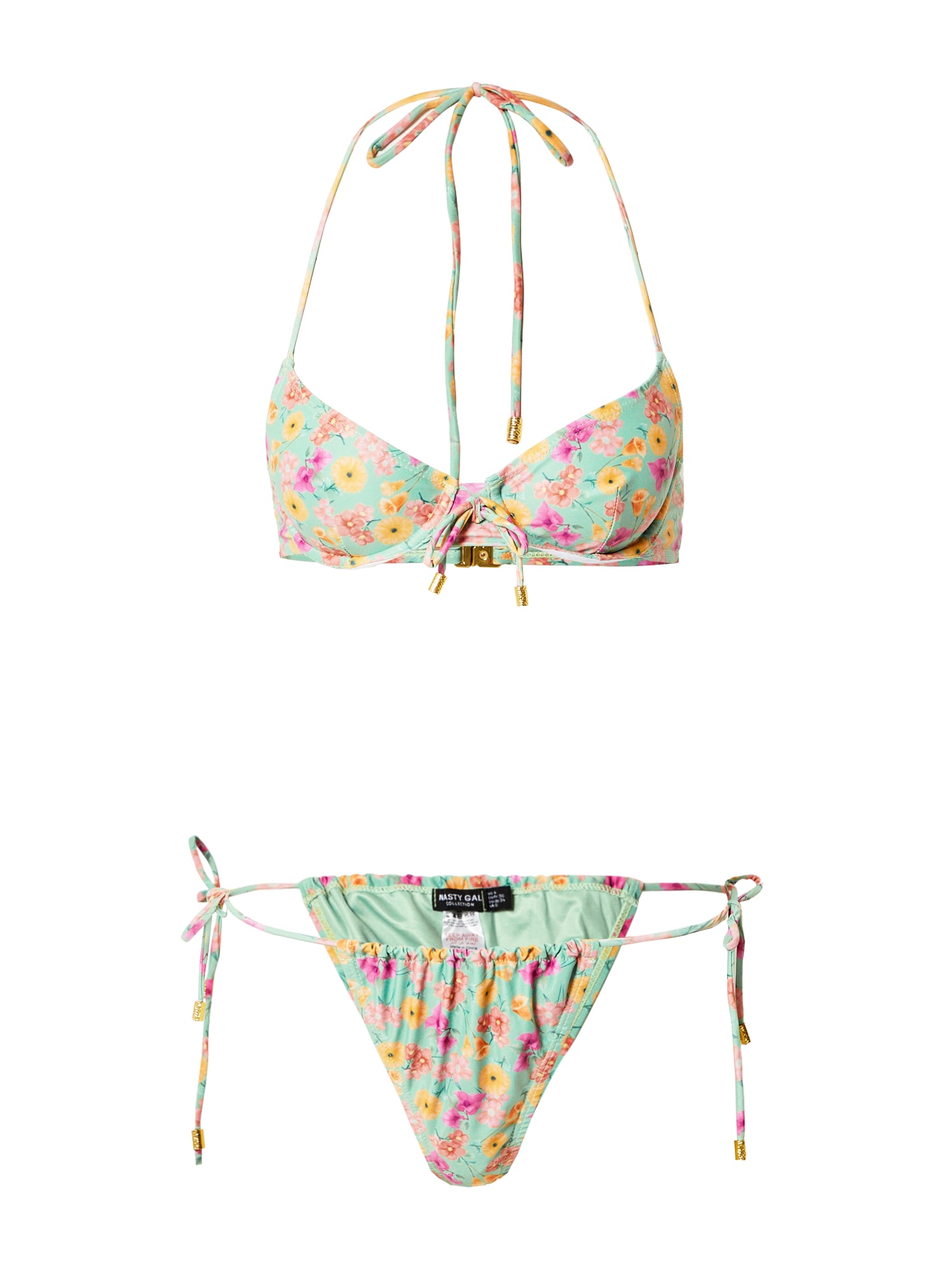 Nasty Gal Bikini  rumena / meta / roza / staro roza