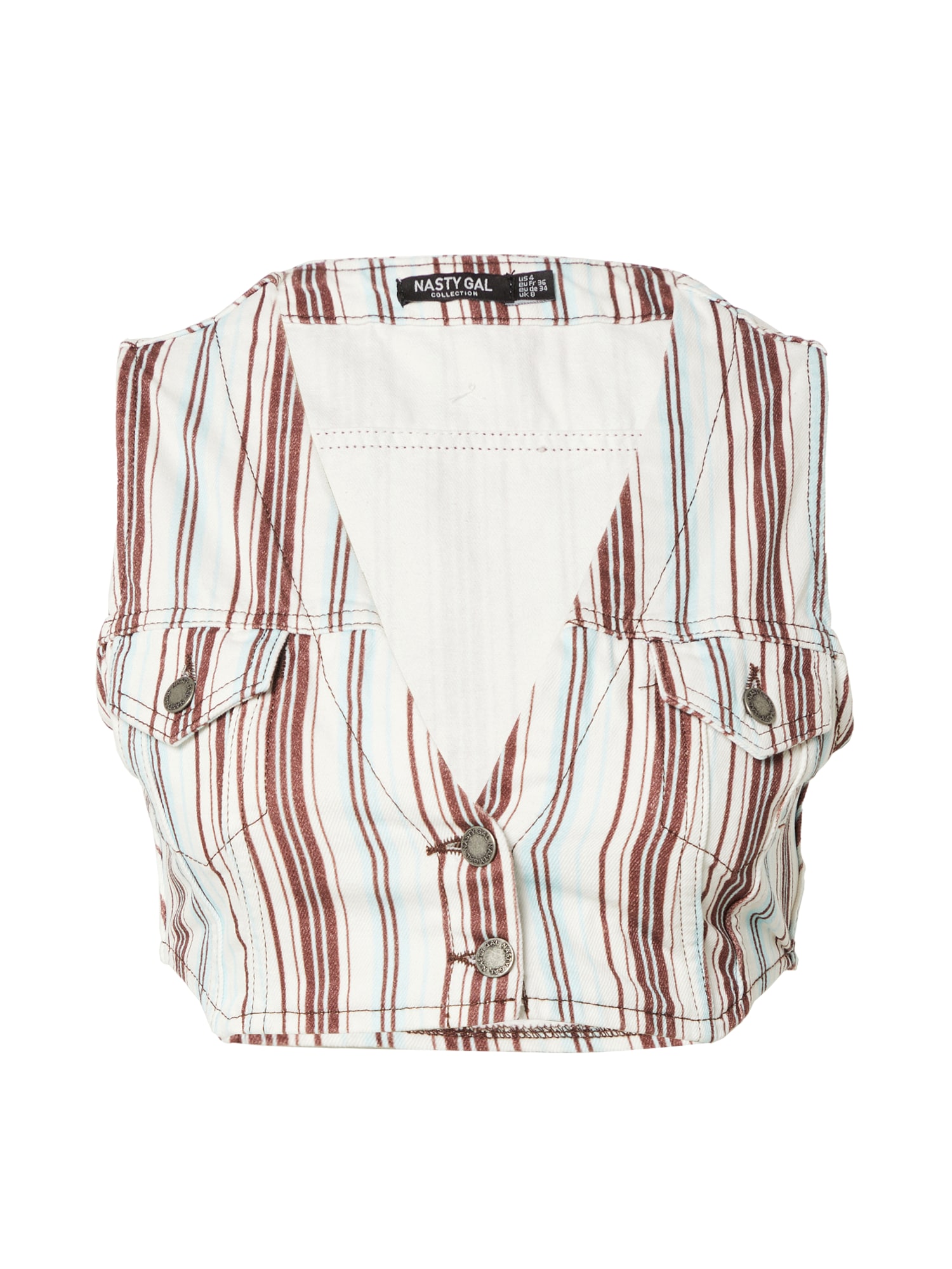 Nasty Gal Bluza  kremna / svetlo modra / rjasto rjava