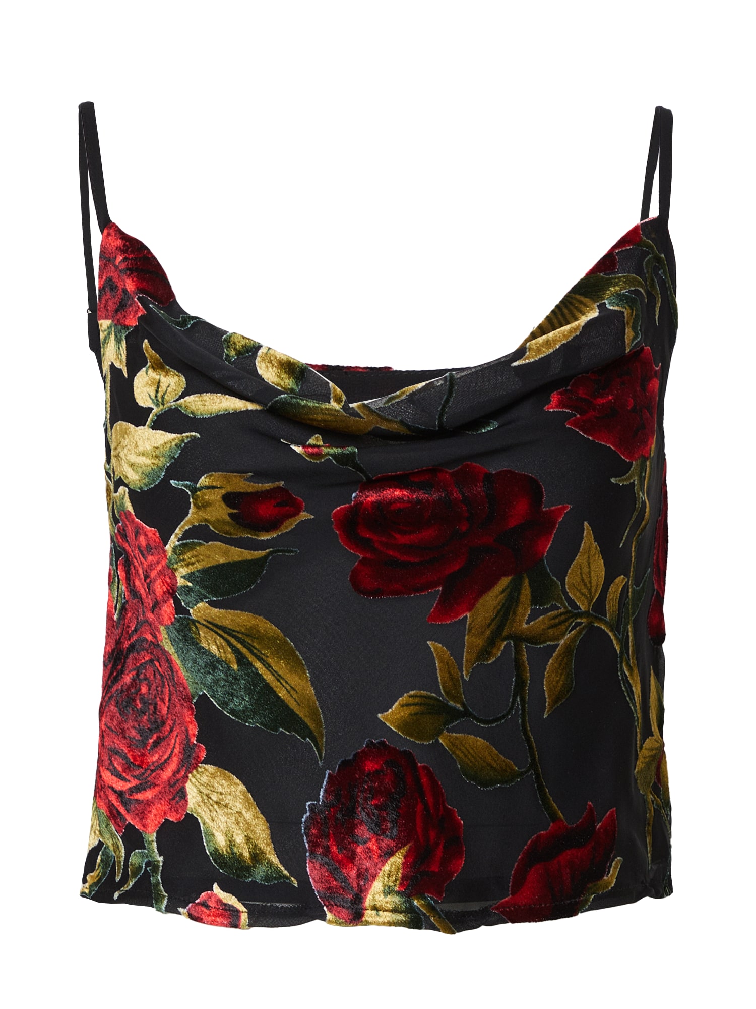 Nasty Gal Top  zelena / rdeča / črna