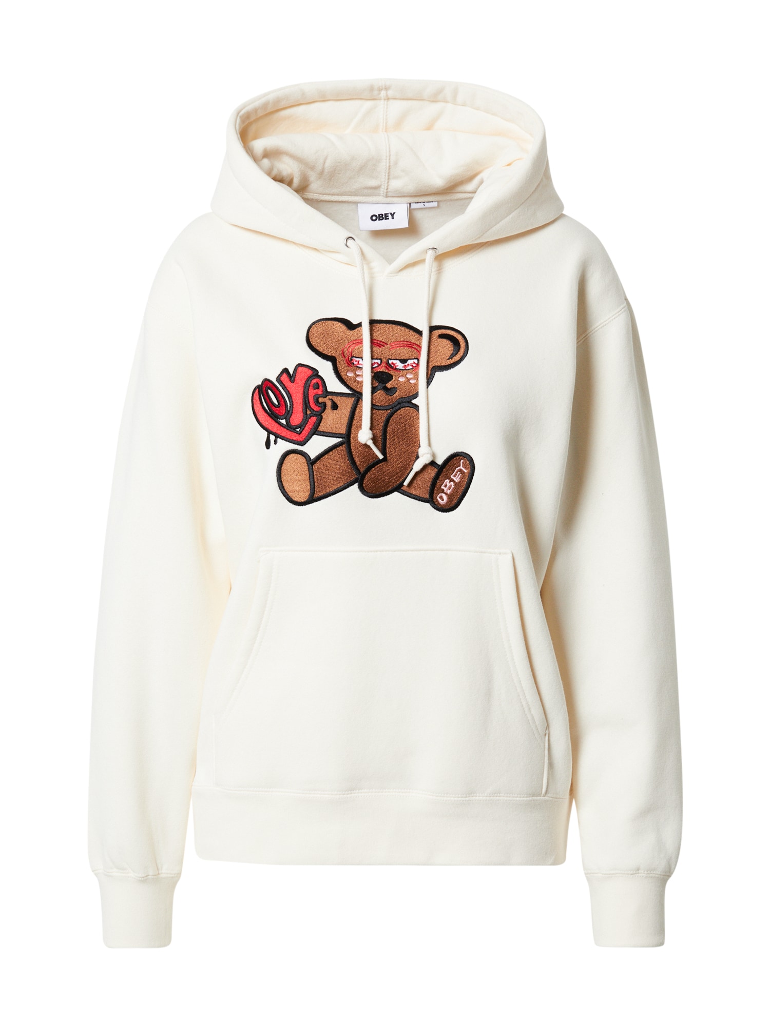 Obey Majica 'Mellow'  kremna / rjava / rdeča / črna
