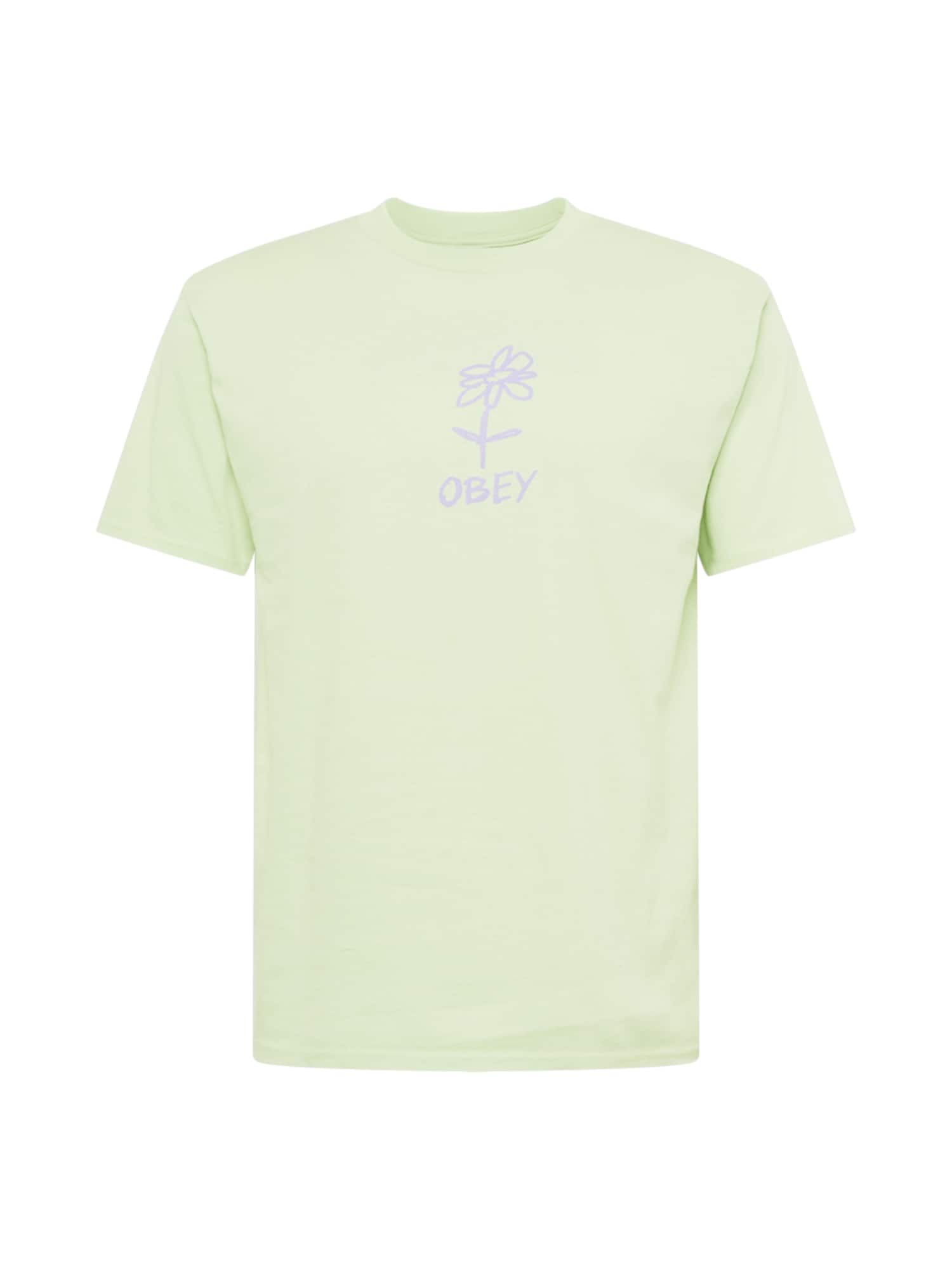Obey Majica  svetlo zelena / lila