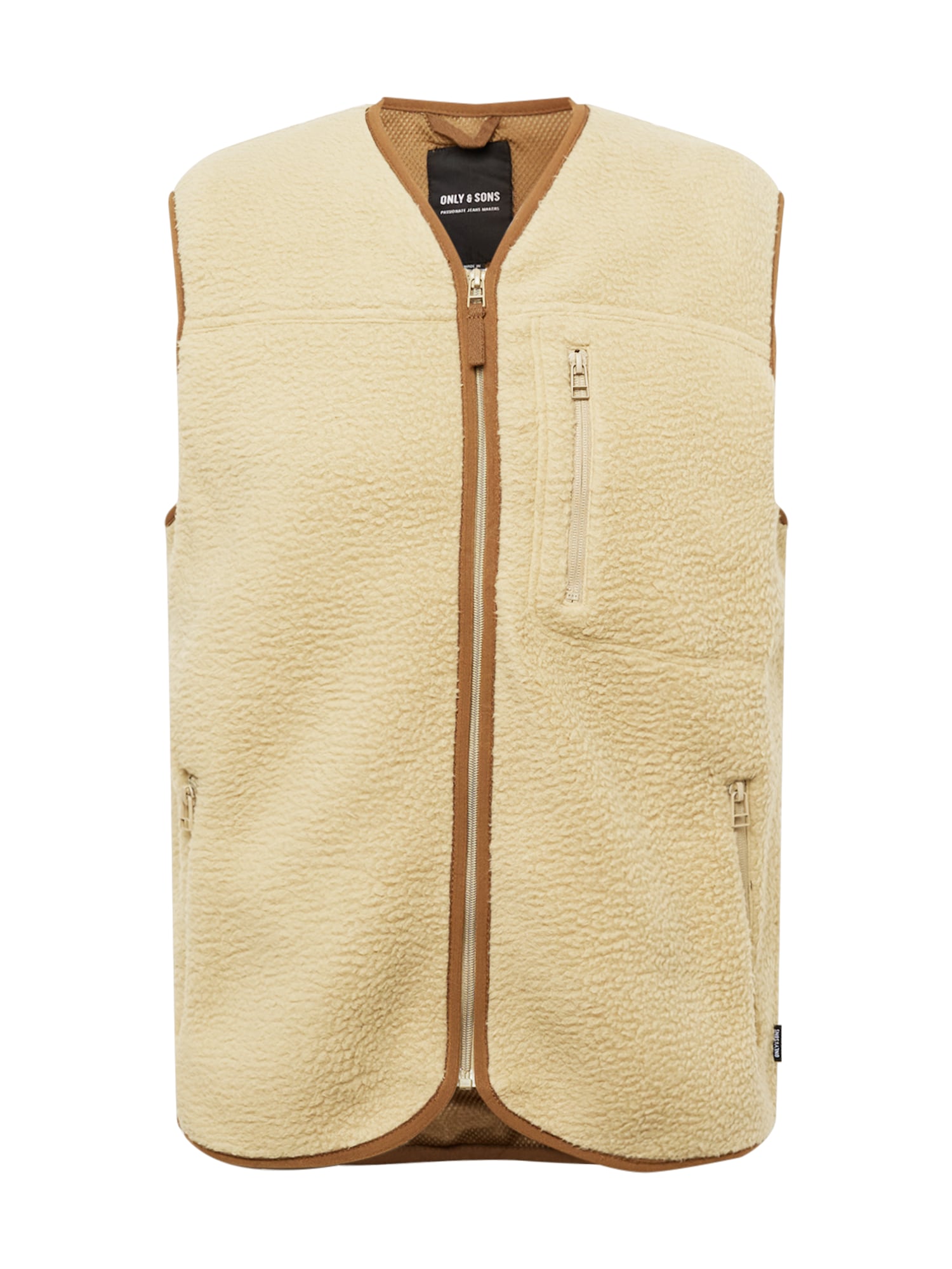 Only & Sons Brezrokavnik 'HOUSTON'  rjava / svetlo rjava