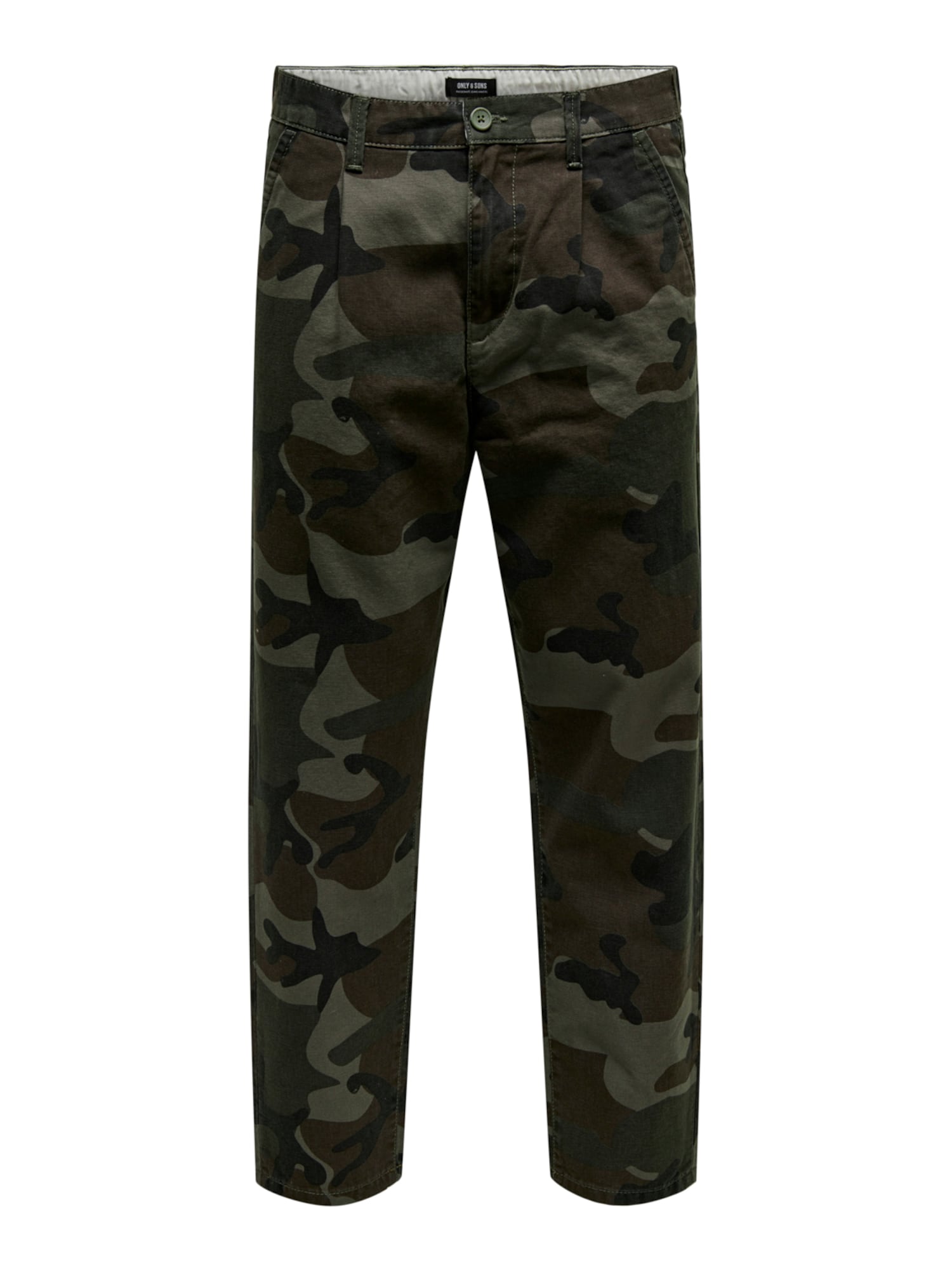 Only & Sons Hlače z naborki 'Dew'  zelena / oliva / črna