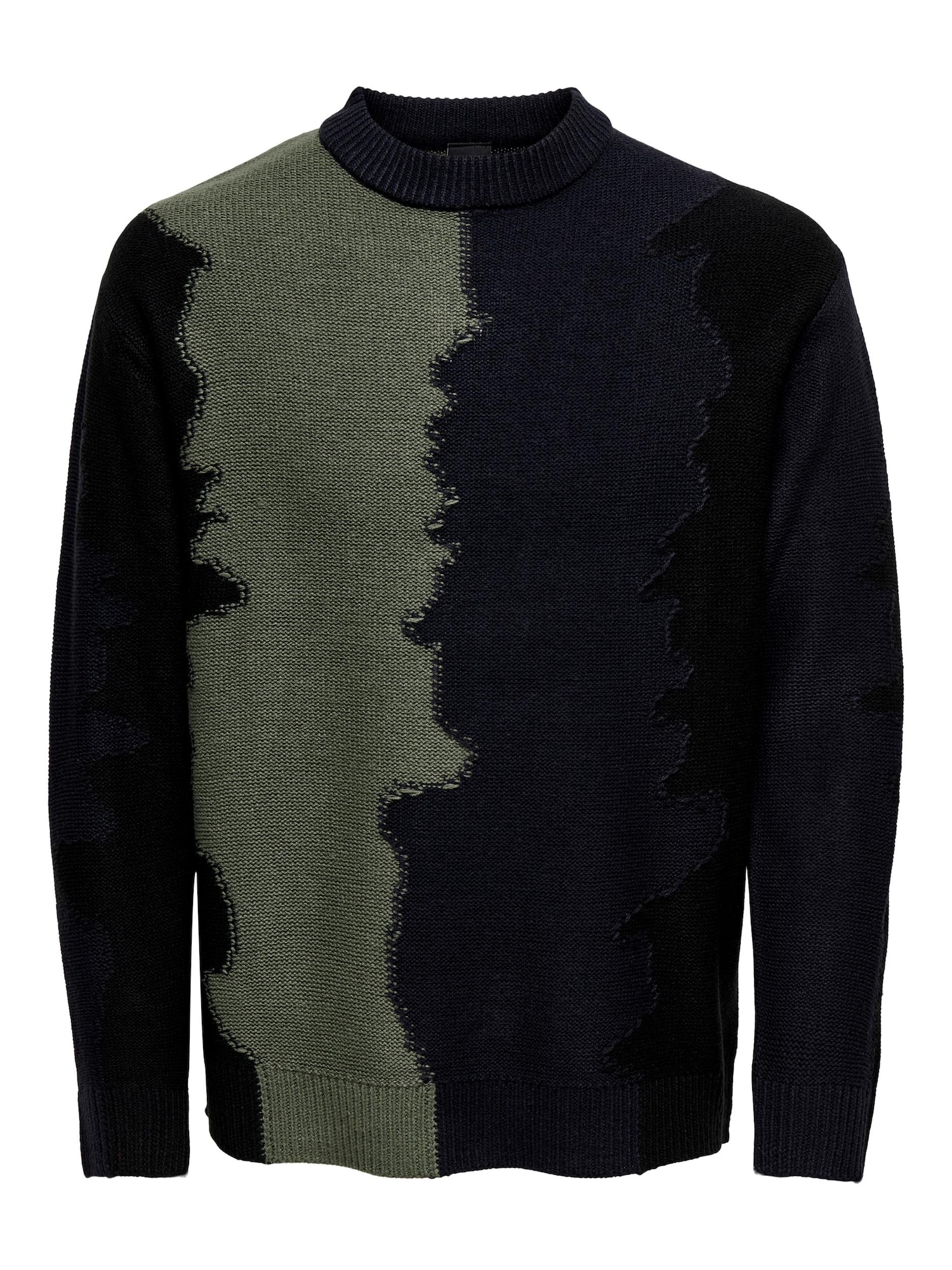 Only & Sons Pulover 'EMIR'  zelena / črna