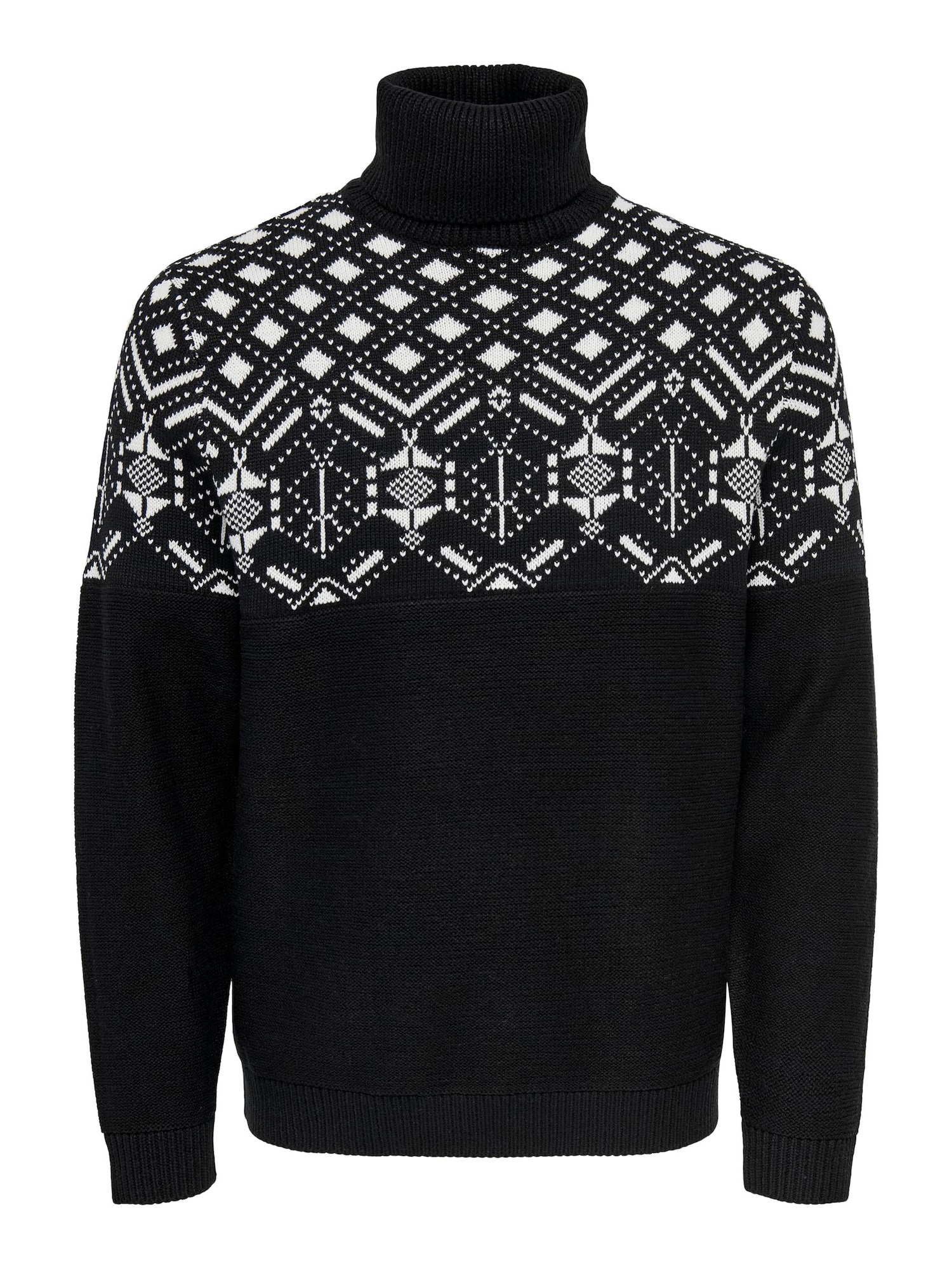 Only & Sons Pulover  črna / bela