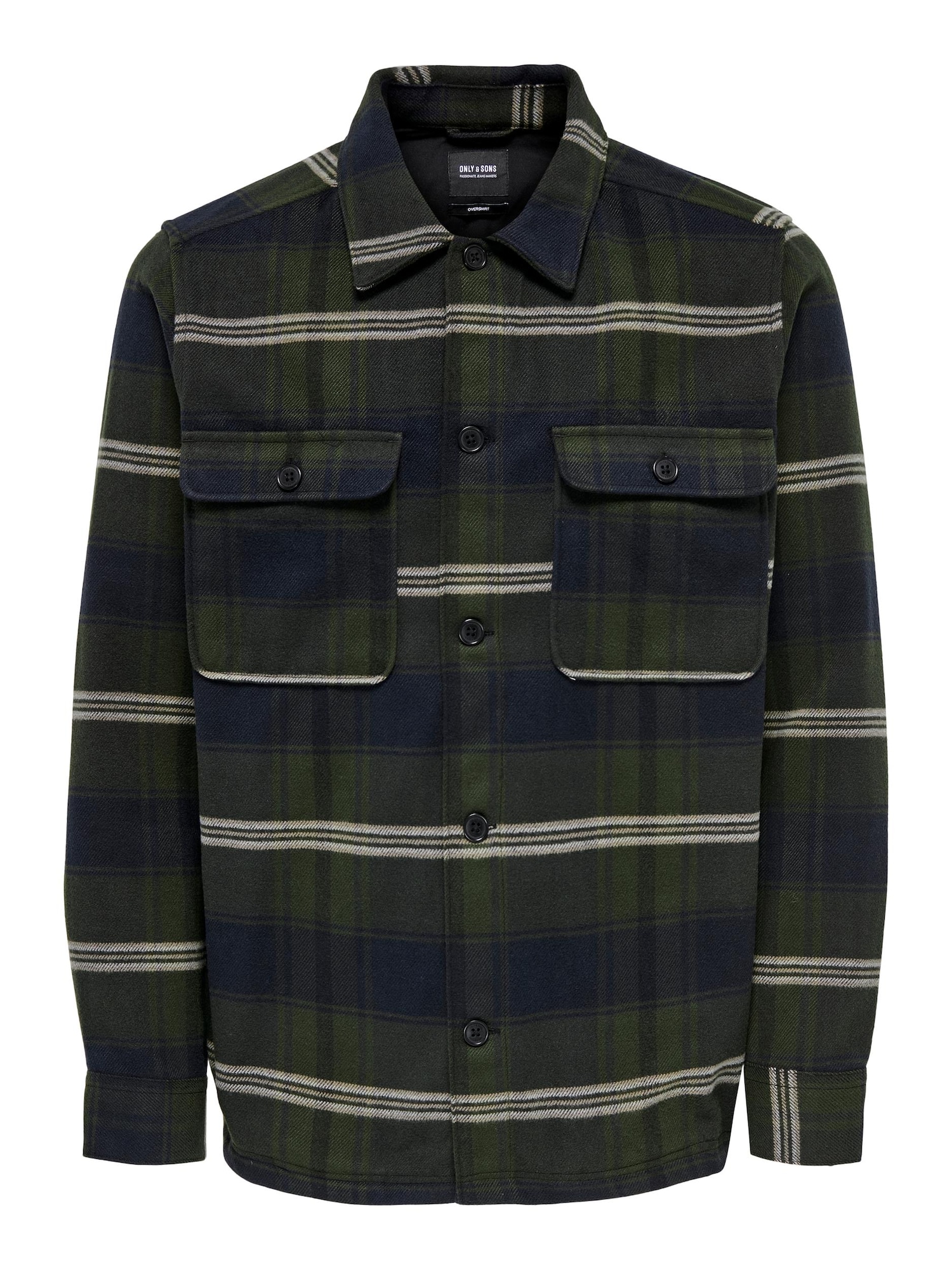 Only & Sons Srajca  mornarska / oliva / temno zelena / bela