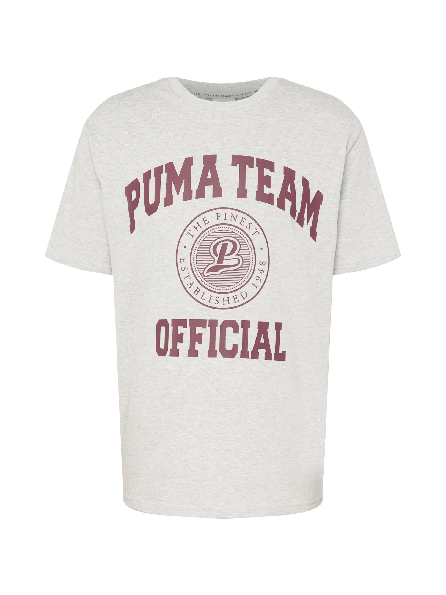 PUMA Majica  pegasto siva / vinsko rdeča