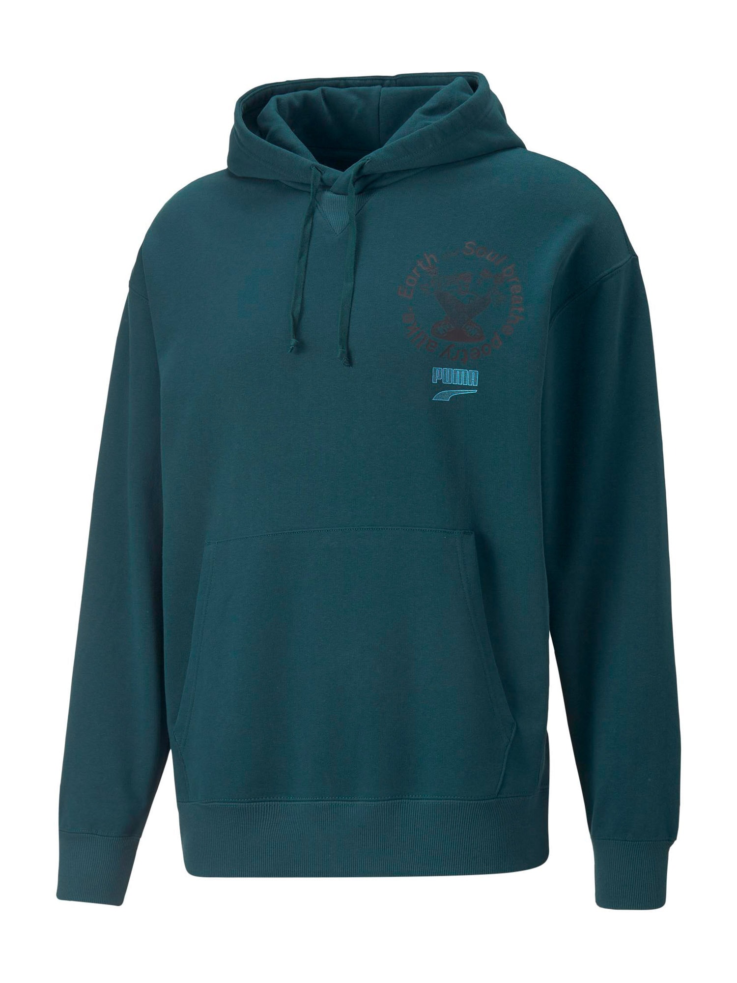 PUMA Majica  svetlo modra / smaragd / črna