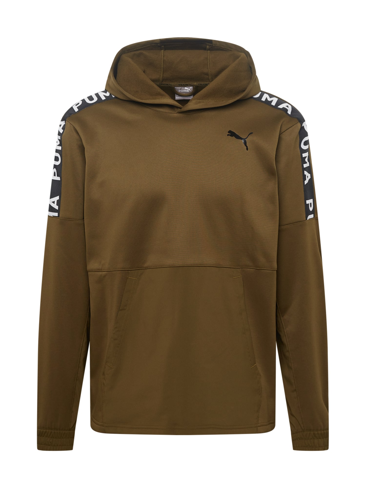 PUMA Športna majica  kaki / črna / bela