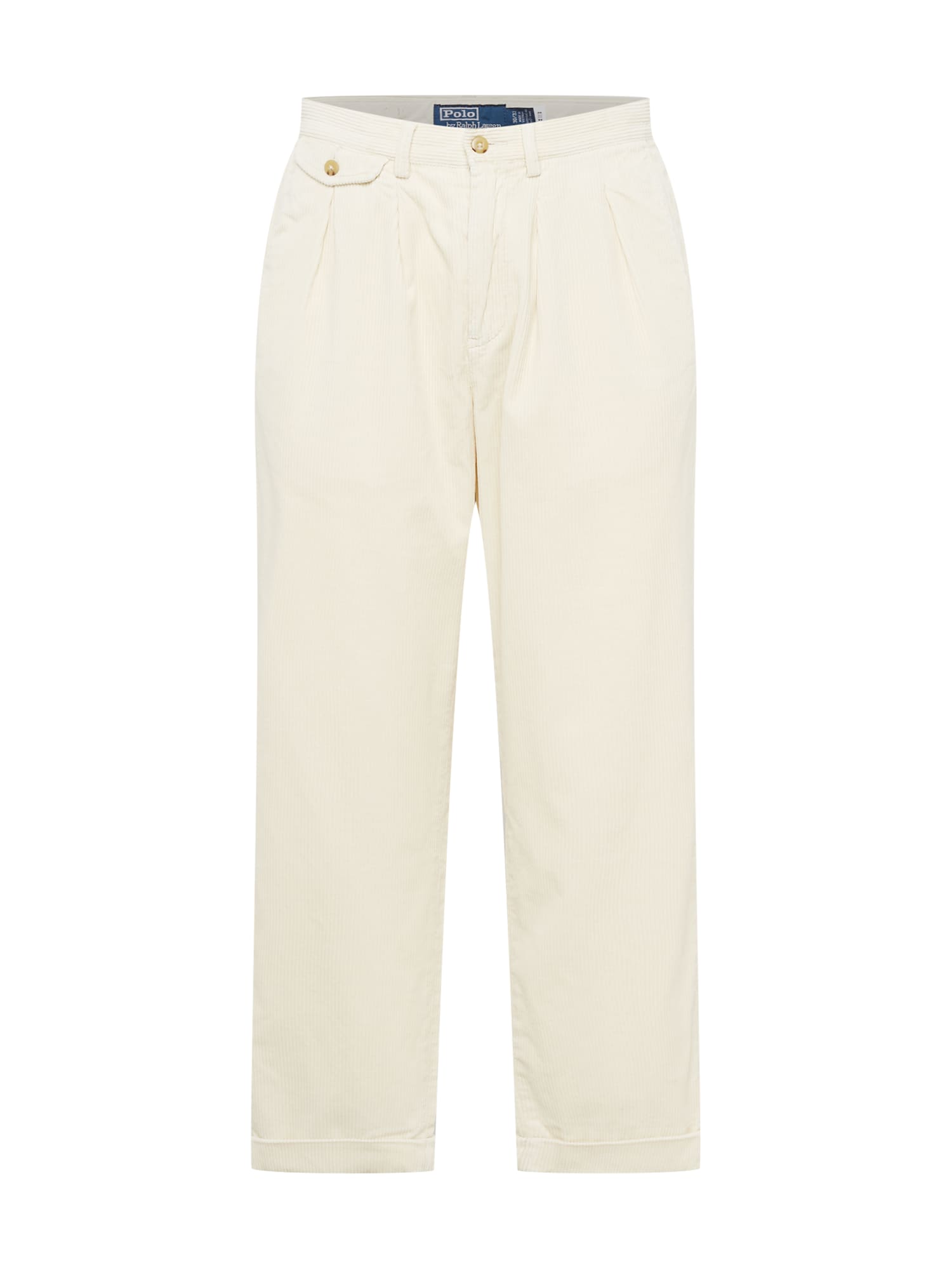 Polo Ralph Lauren Hlače z naborki  kremna