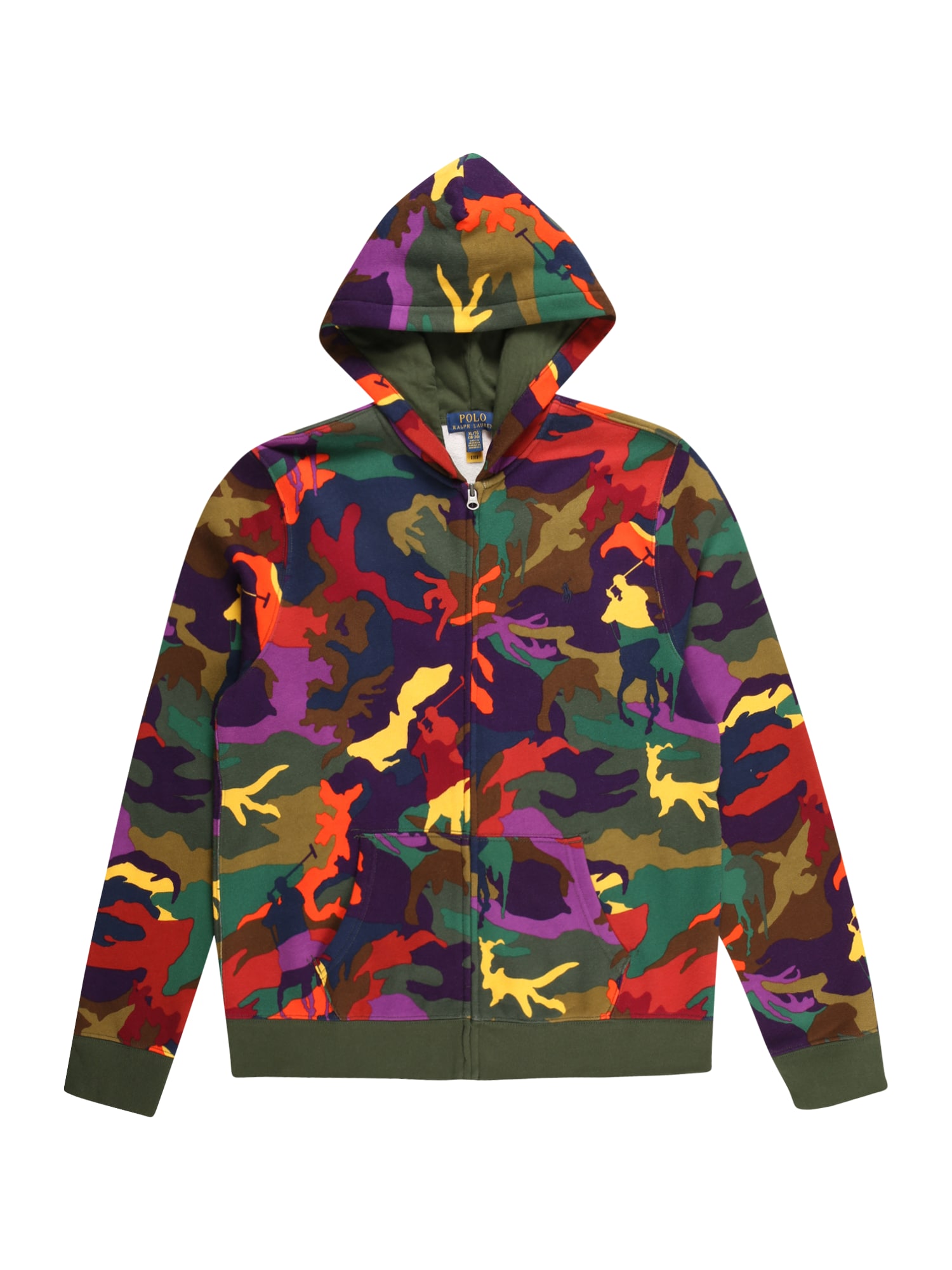 Polo Ralph Lauren Jopa na zadrgo  rumena / temno zelena / jajčevec / oranžna