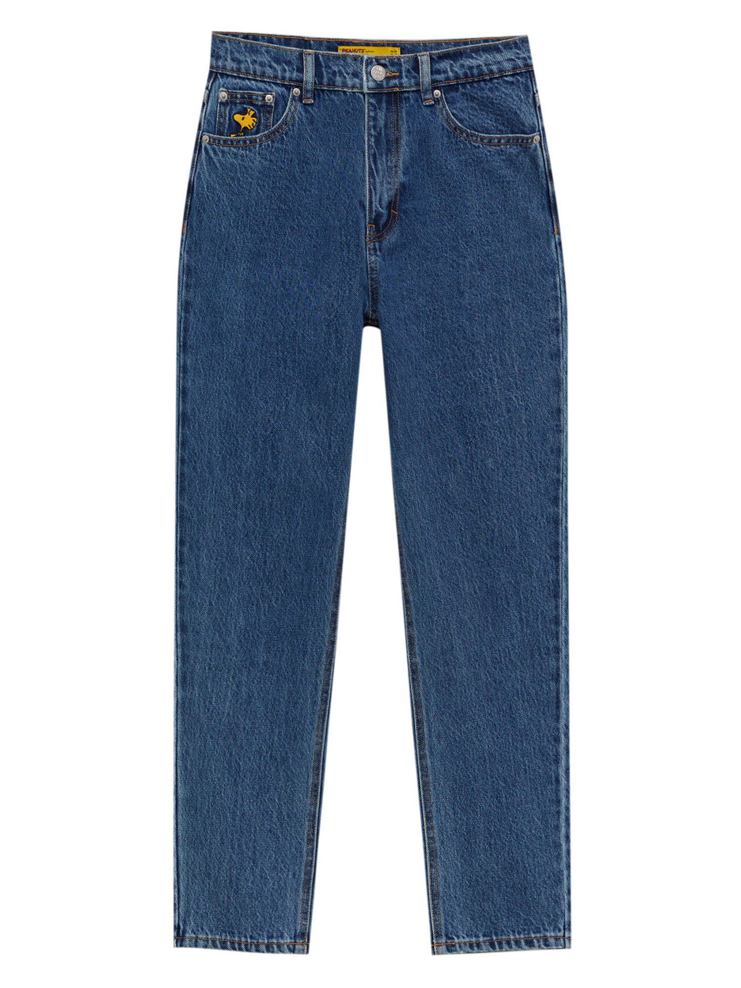 Pull&Bear Kavbojke  moder denim / črna / bela