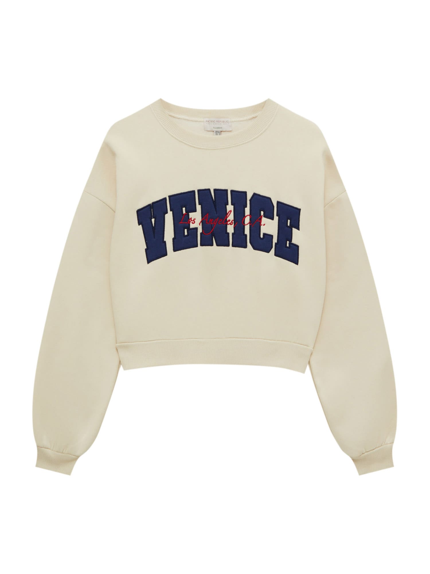 Pull&Bear Majica  ecru / marine / krvavo rdeča