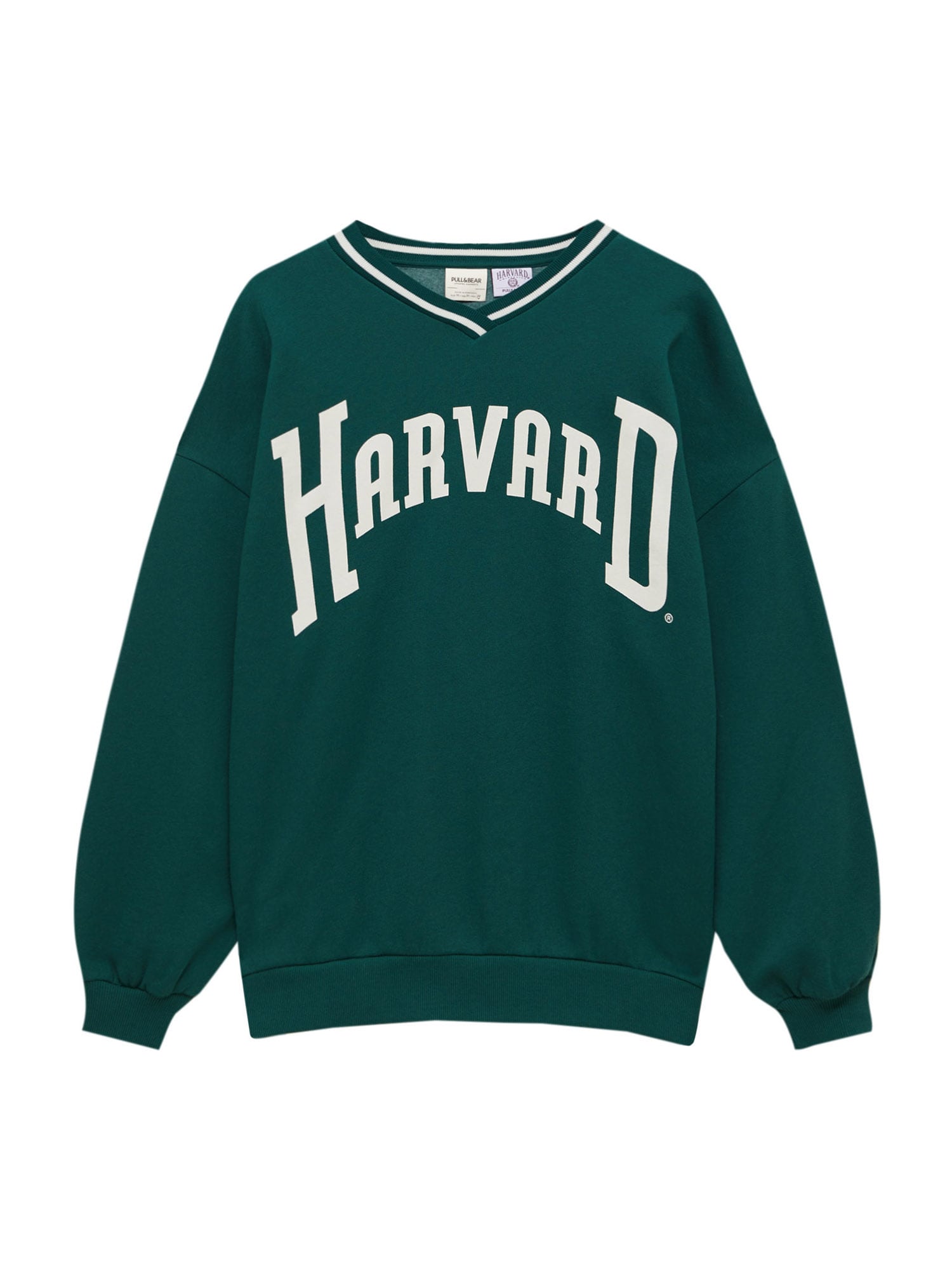 Pull&Bear Majica  smaragd / bela