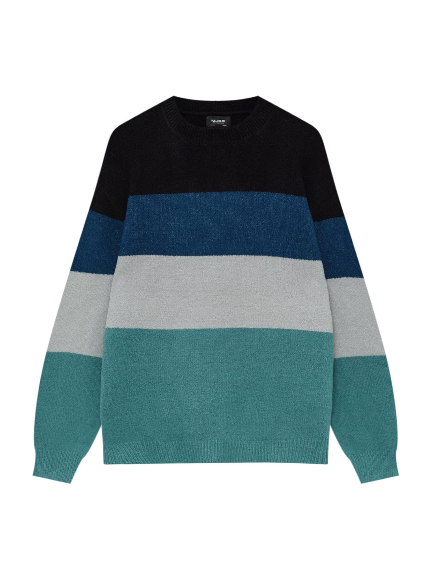 Pull&Bear Pulover  mornarska / žad / sivka / črna