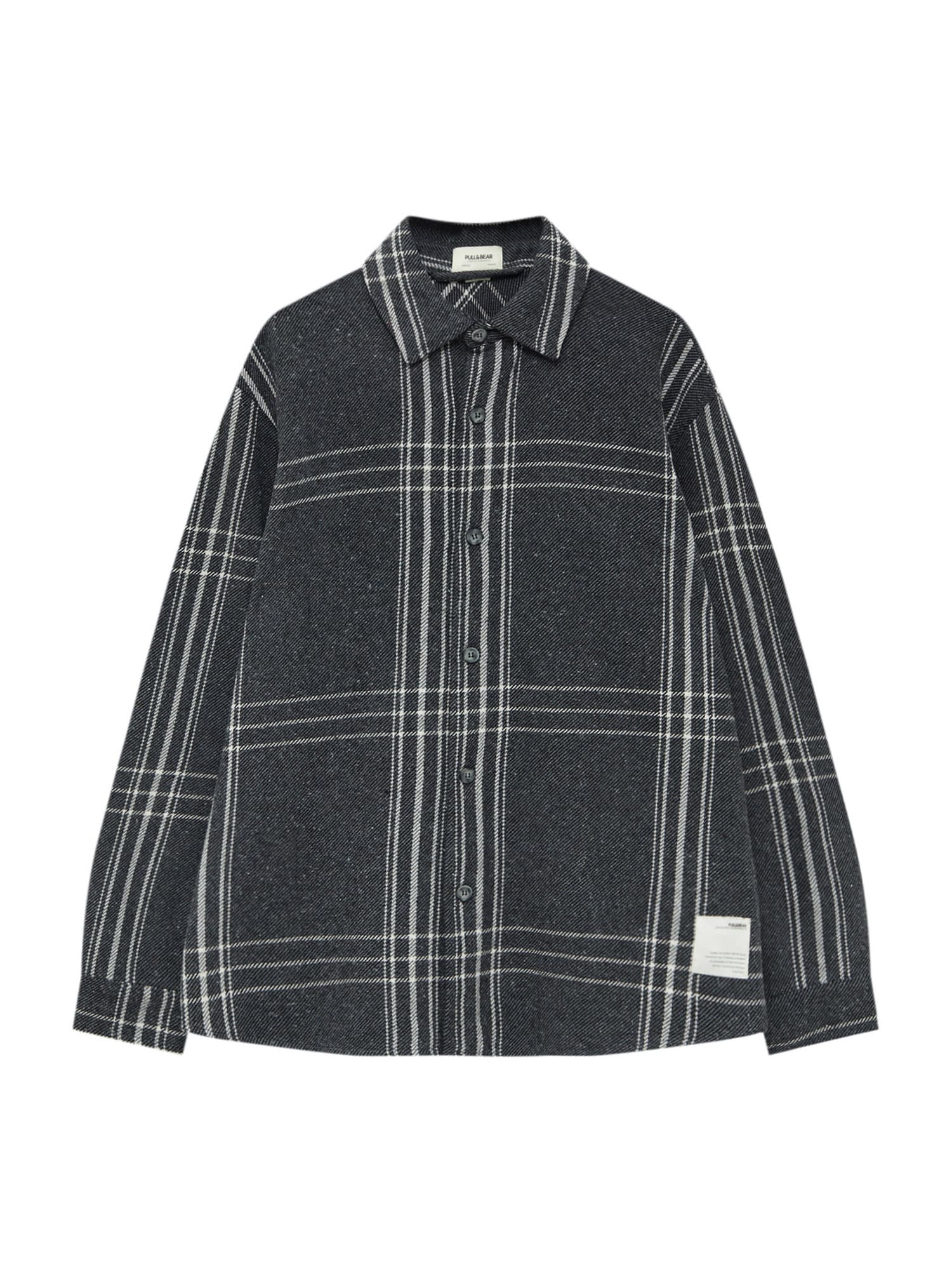 Pull&Bear Srajca  pegasto črna / off-bela