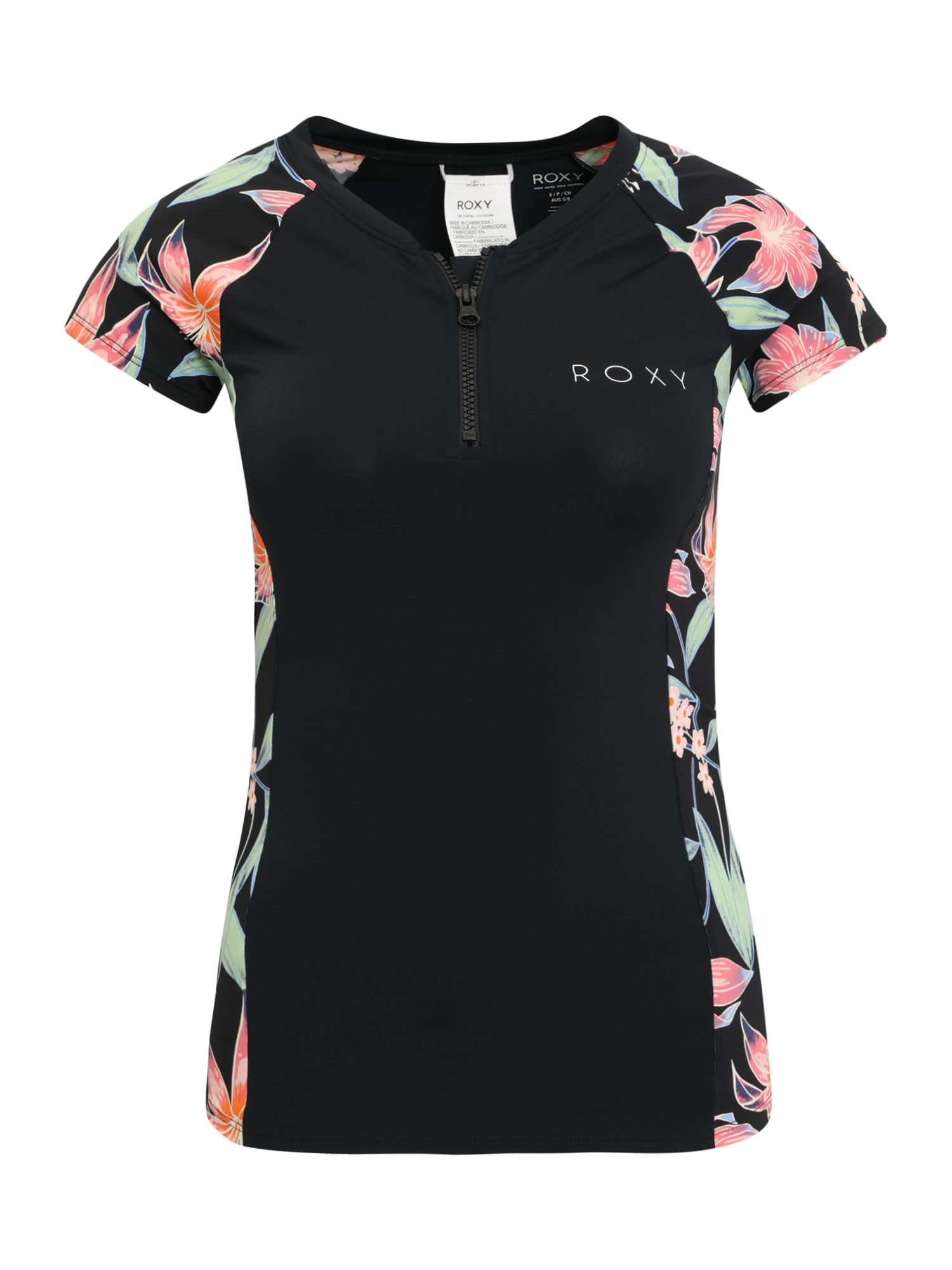 ROXY Funkcionalna majica  antracit / meta / oranžna / roza