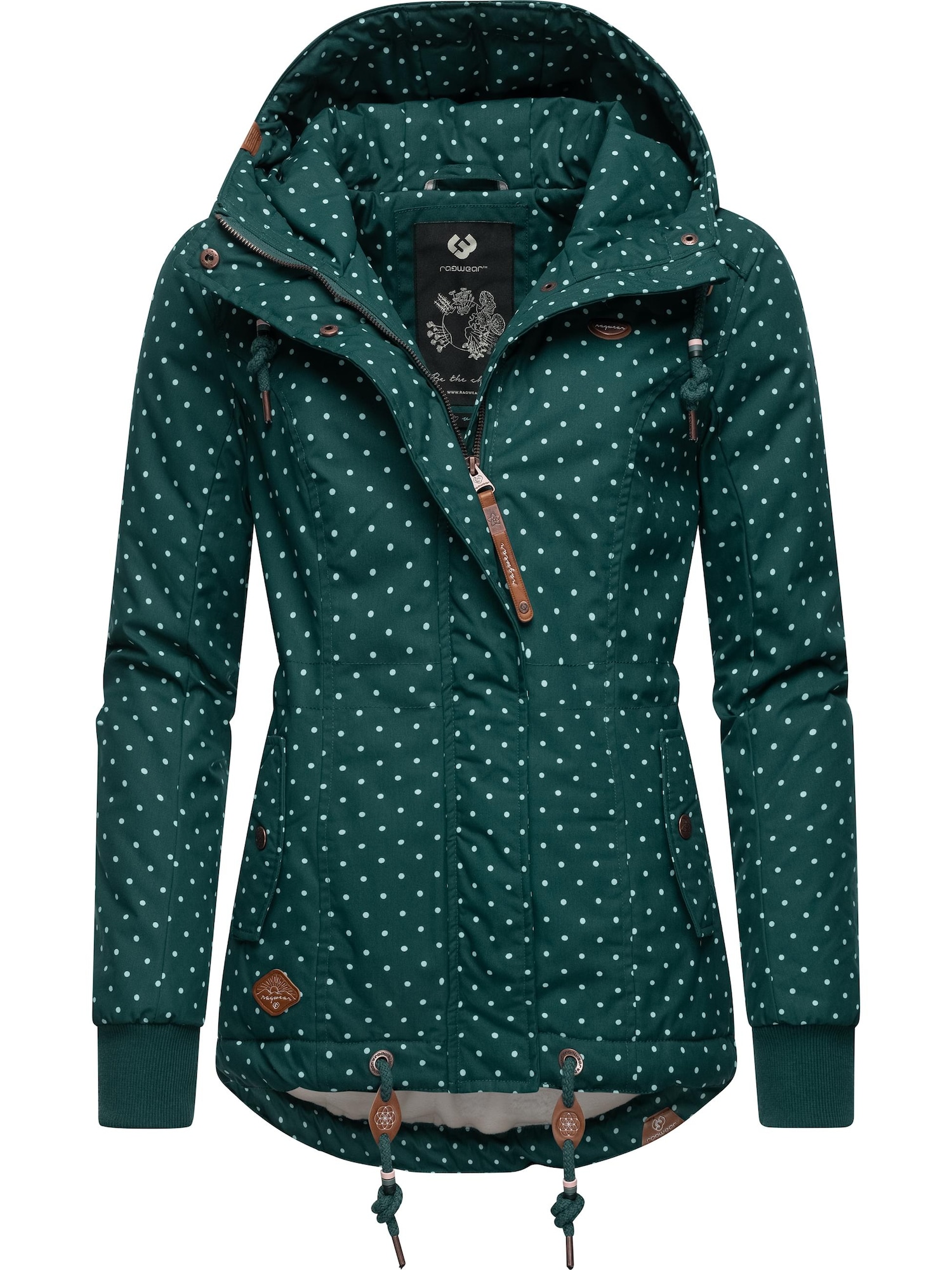 Ragwear Zimska jakna 'Danka'  rjava / temno zelena / bela