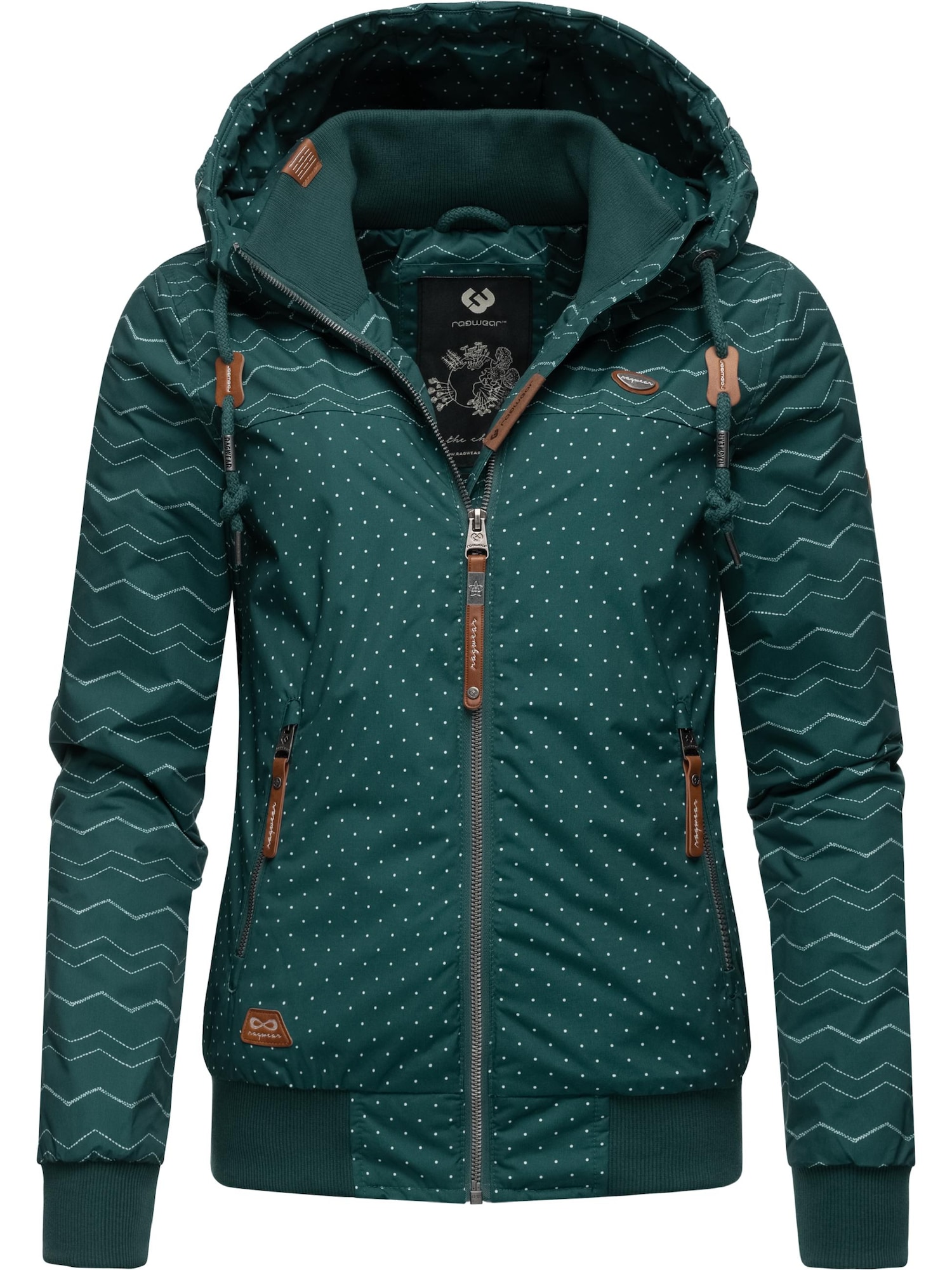 Ragwear Zimska jakna 'Nuggie'  rjava / temno zelena / bela