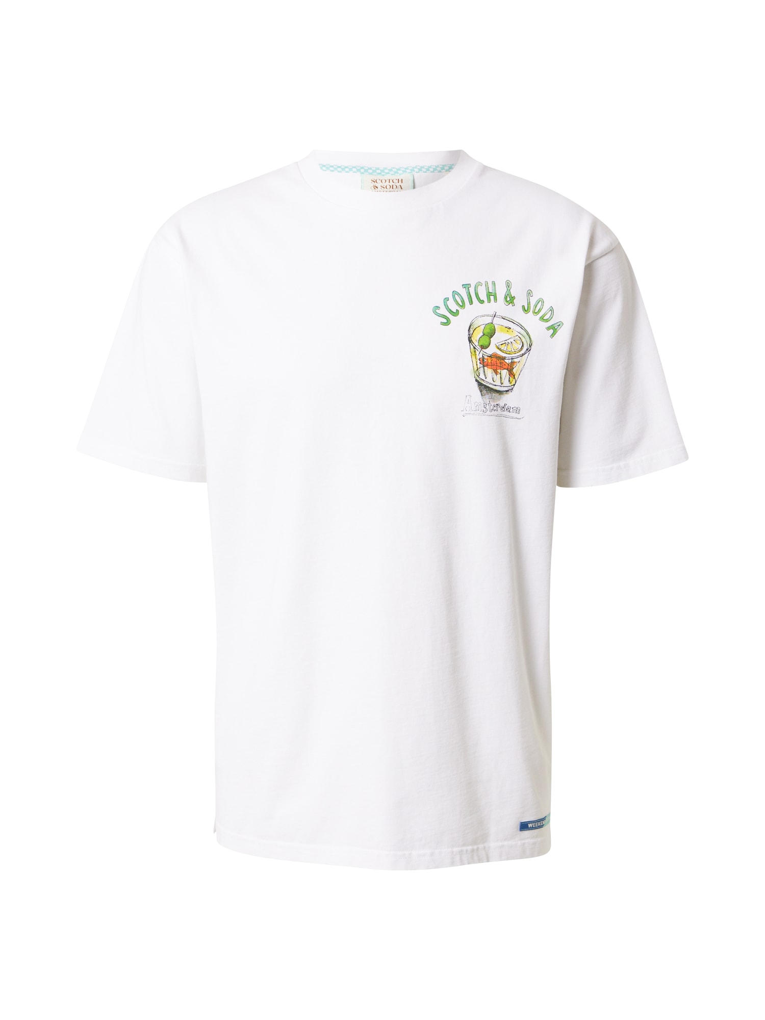 SCOTCH & SODA Majica  svetlo zelena / oranžna / črna / bela