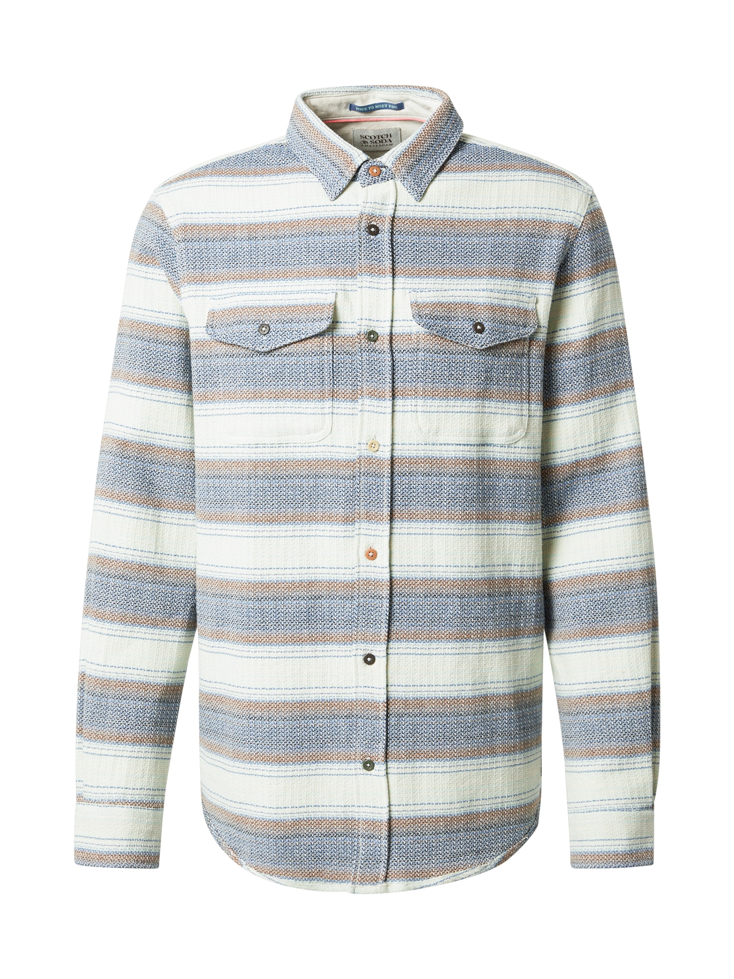 SCOTCH & SODA Srajca  modra / rjava / bela